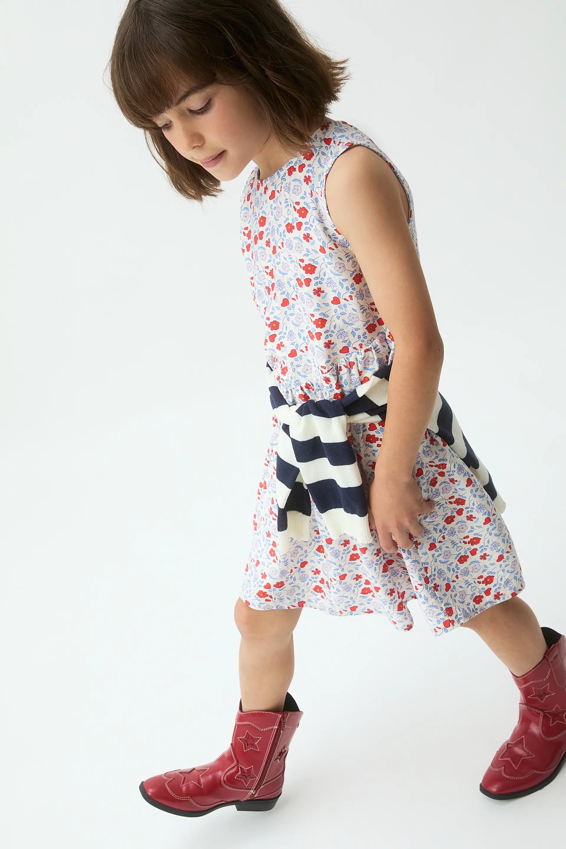 Vestido corto de ni?a con estampado Cute