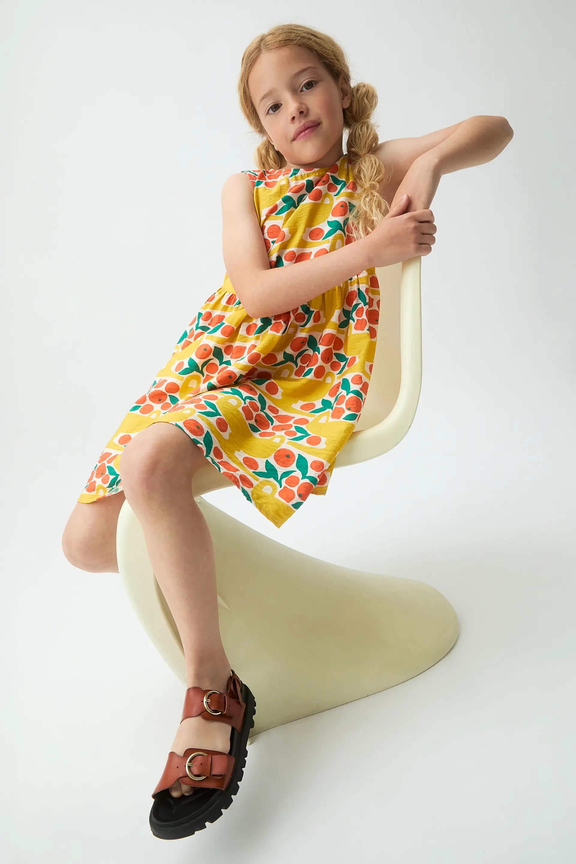 Vestido corto de ni?a con estampado Citrus