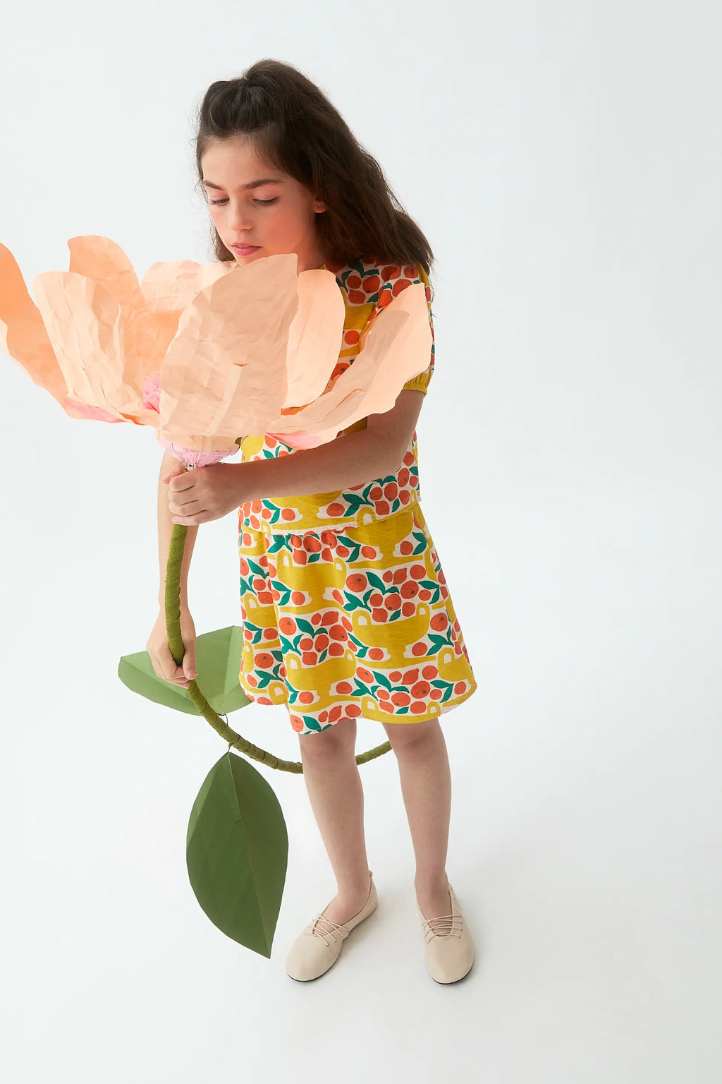 Falda corta de ni?a con estampado Citrus