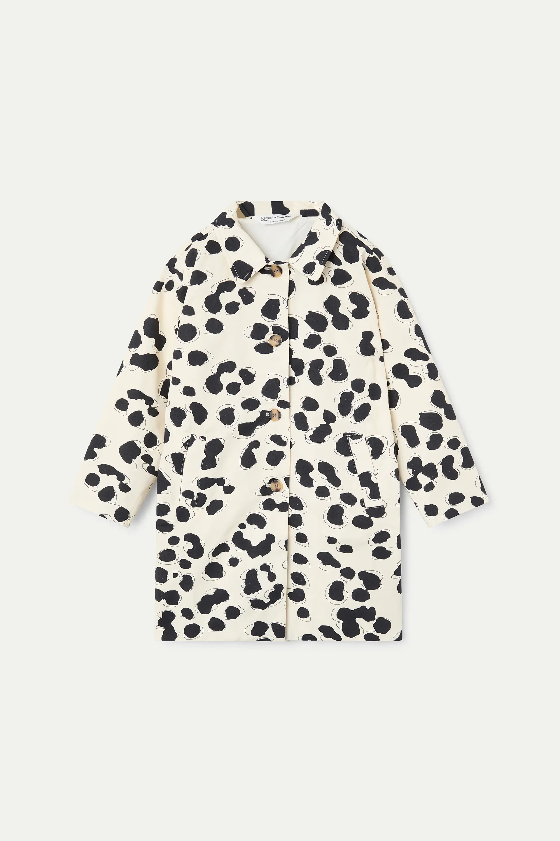 Gabardina de niña con estampado Dalmatian