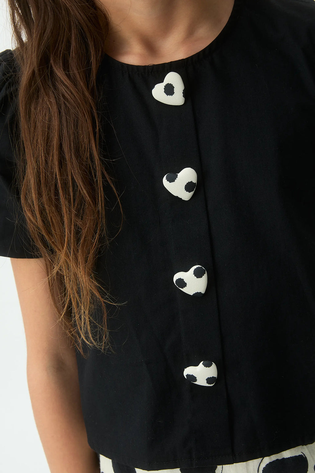 Top de ni?a 100% algod¨®n negro