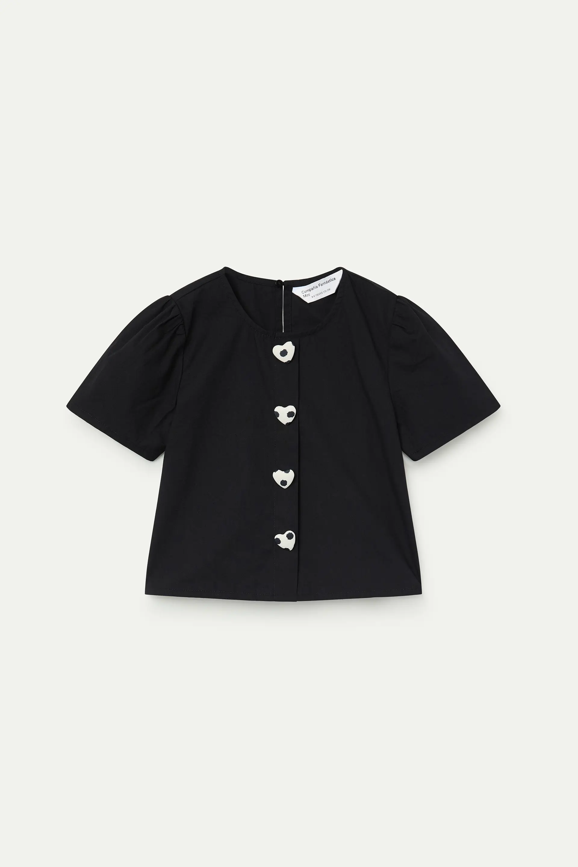 Top de ni?a 100% algod¨®n negro