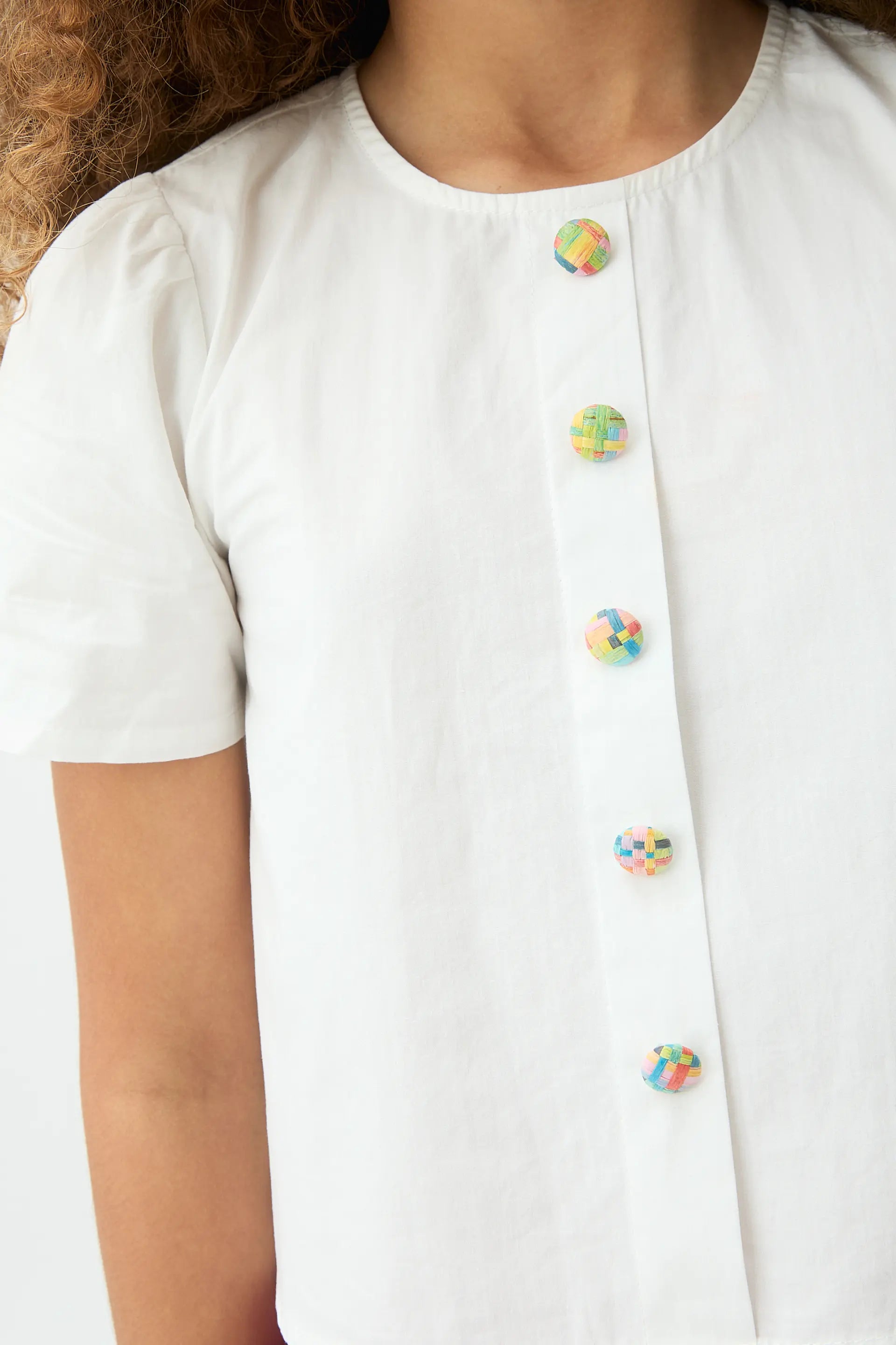 Top de ni?a 100% algod¨®n blanco