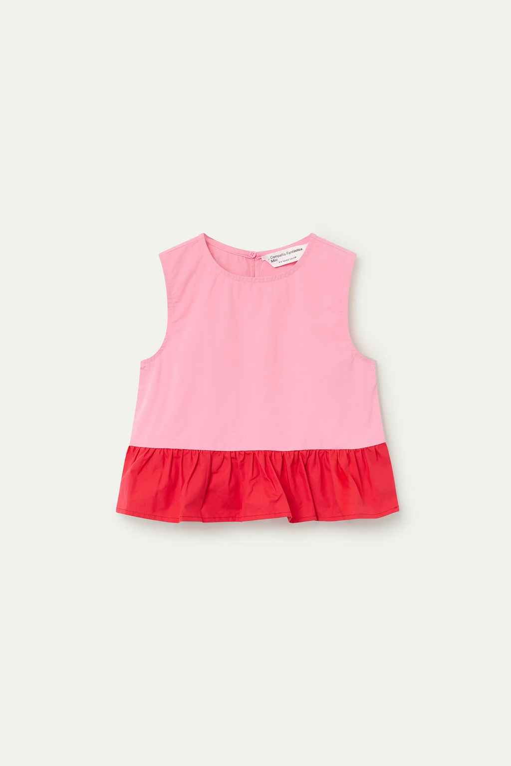 Top de ni?a 100% algod¨®n bicolor rosado y rojo