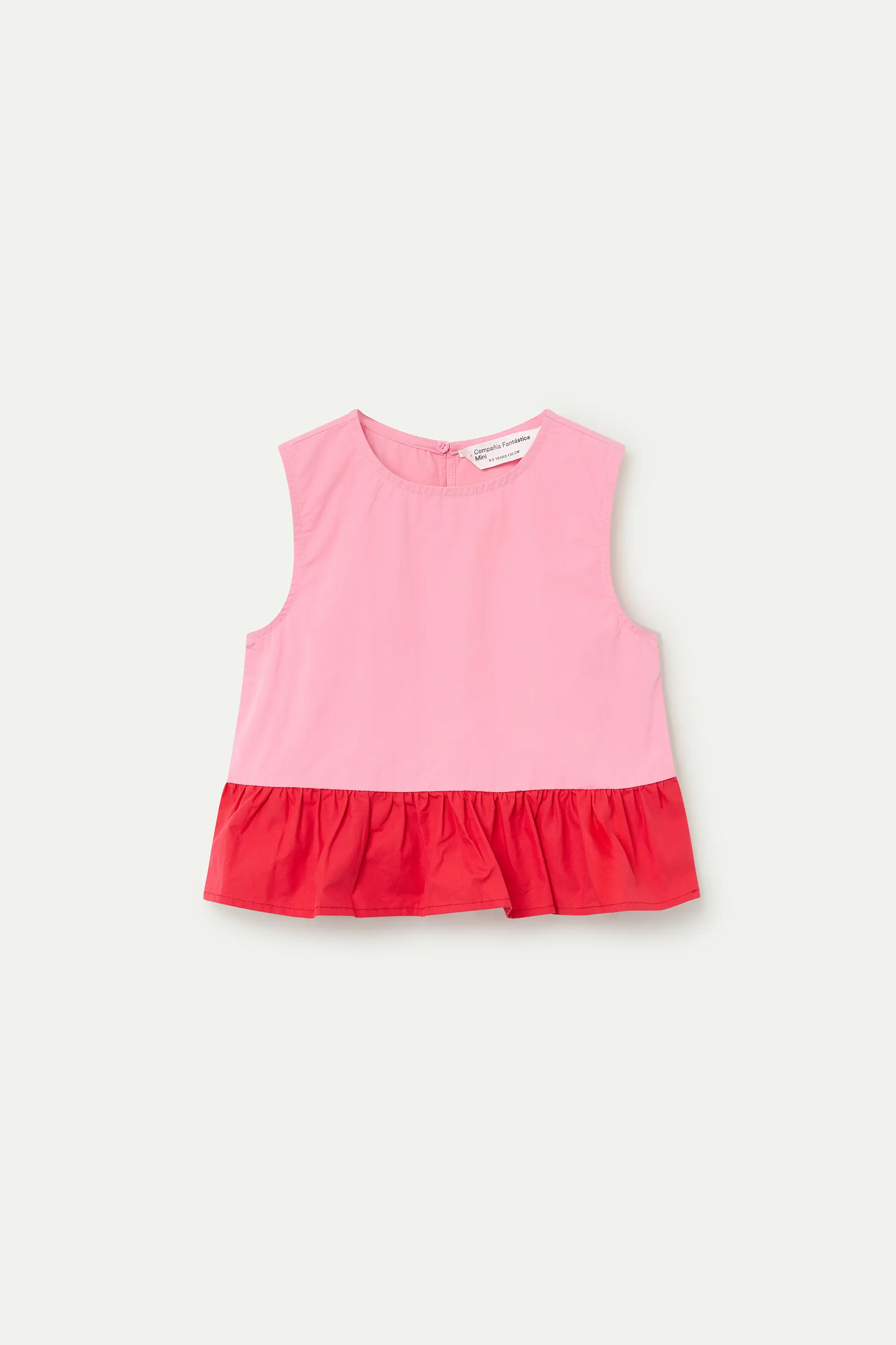 Top de ni?a 100% algod¨®n bicolor rosado y rojo