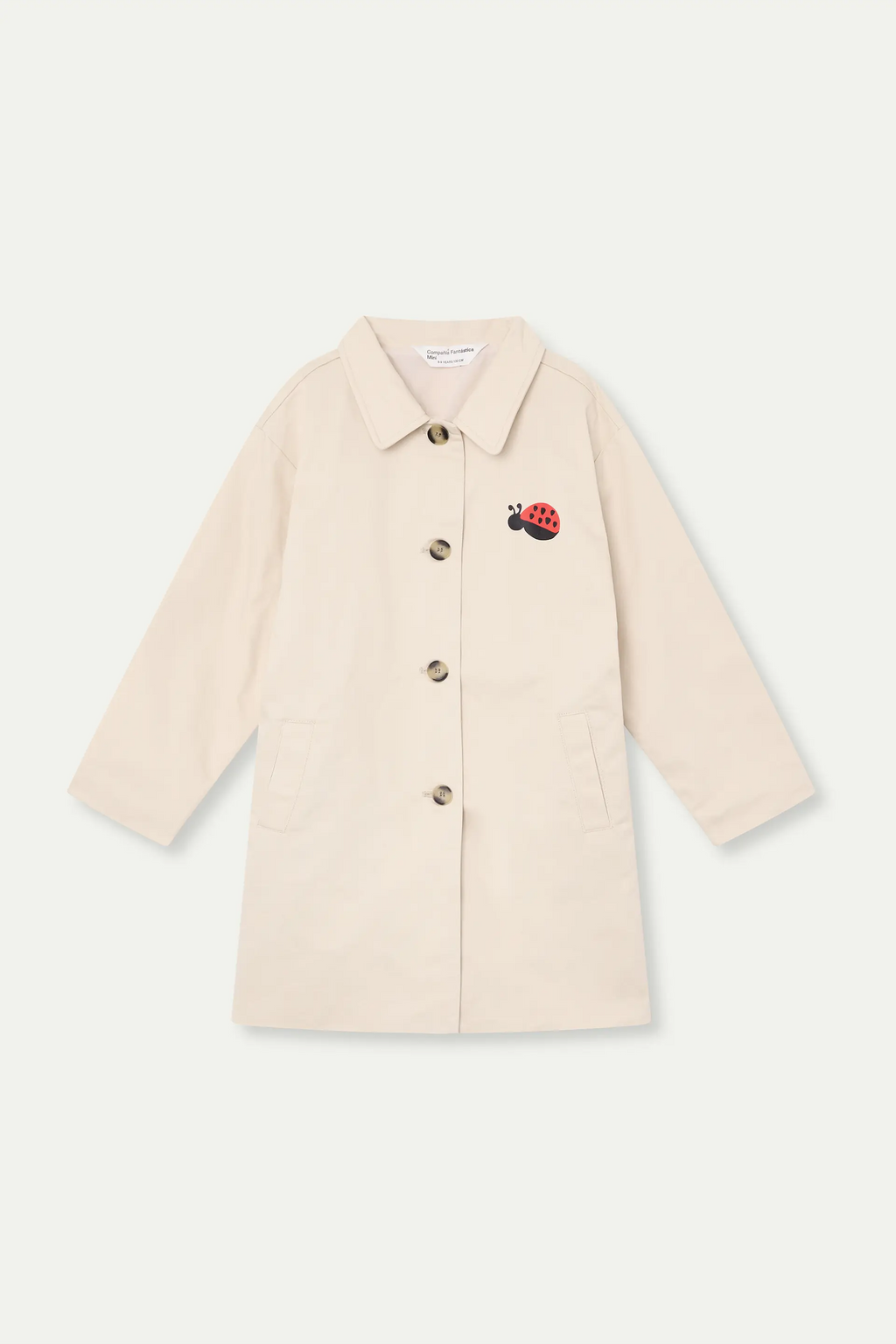 Gabardina de niña con print de Mariquita