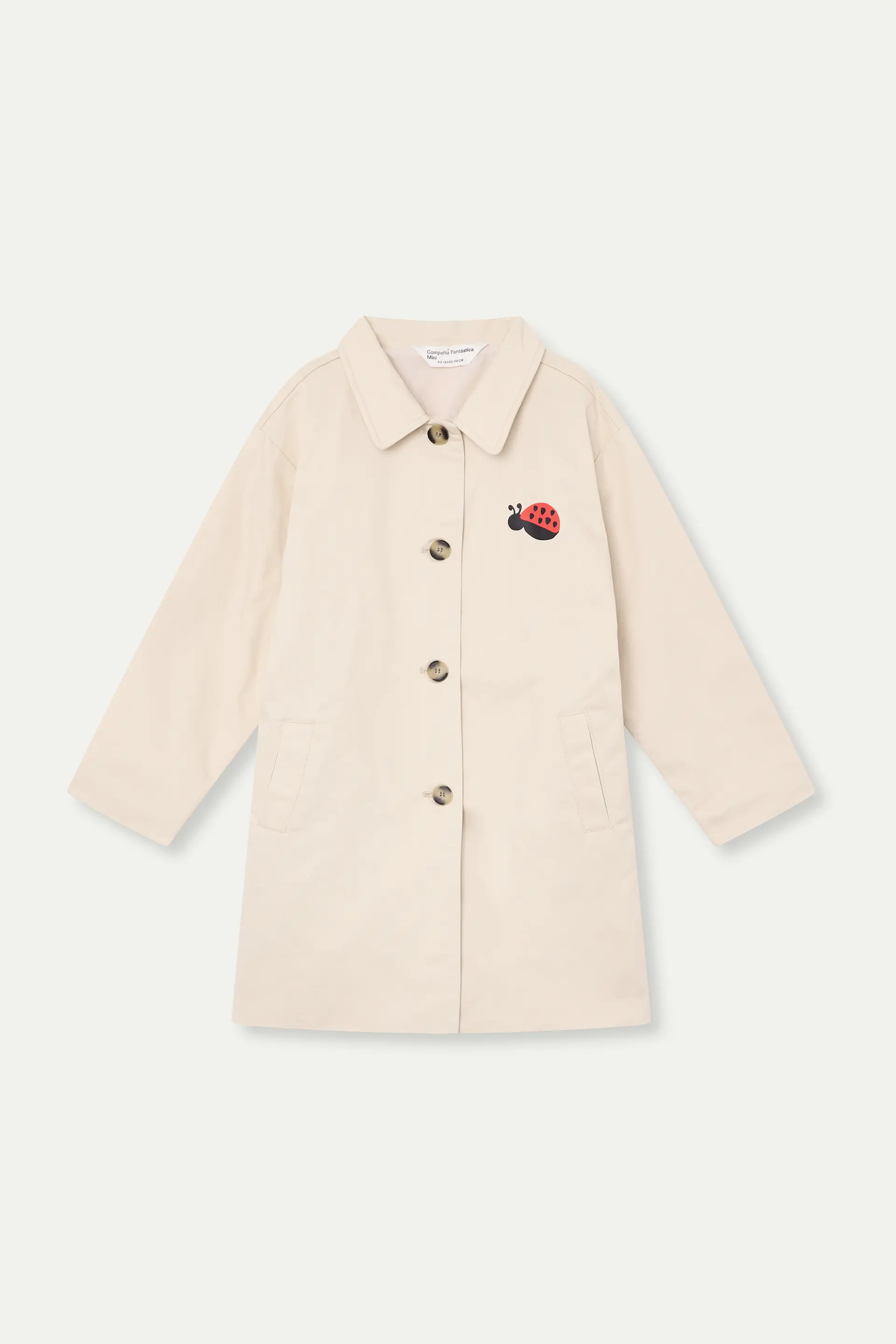Gabardina de niña con print de Mariquita