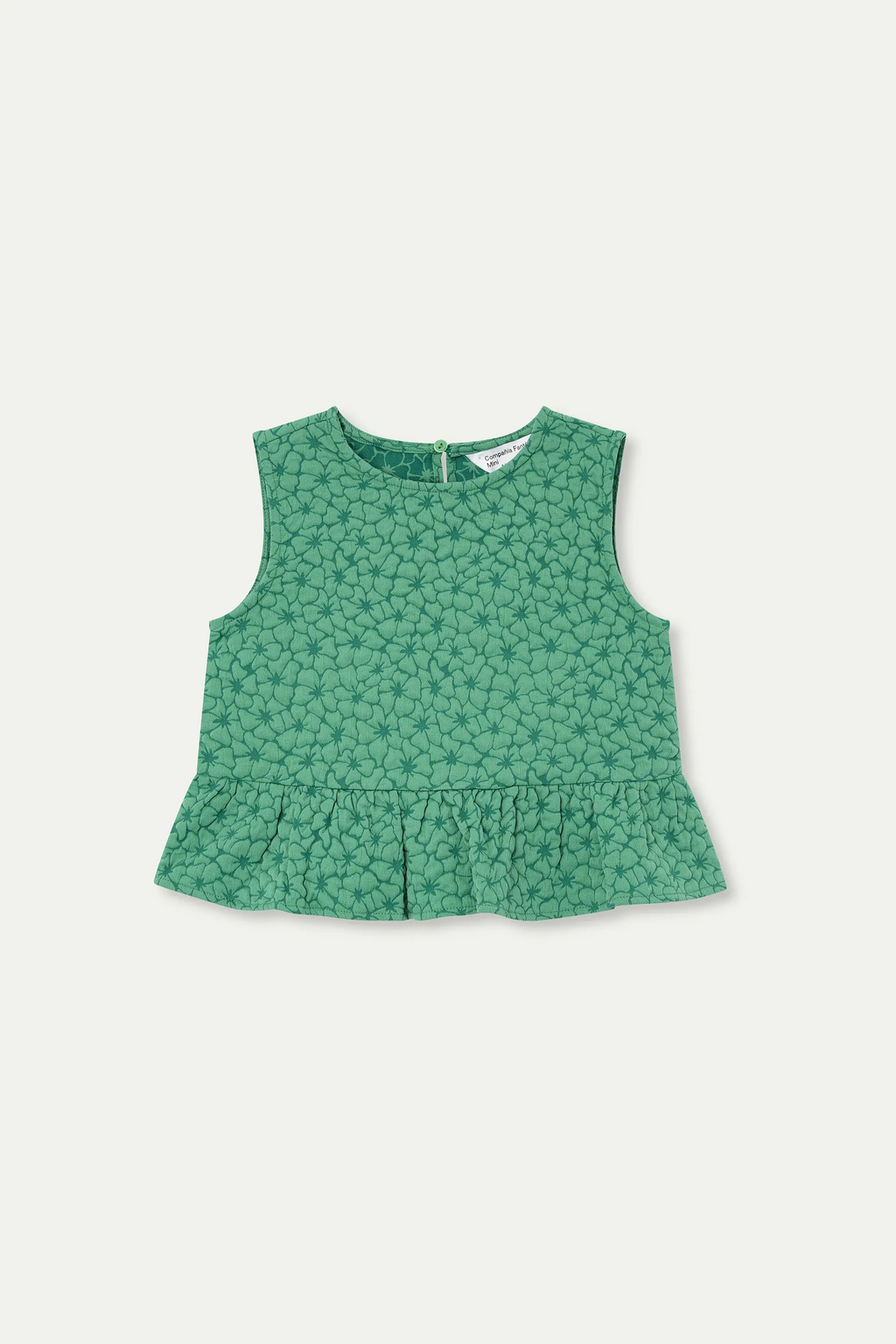 Top de ni?a con estampado floral verde