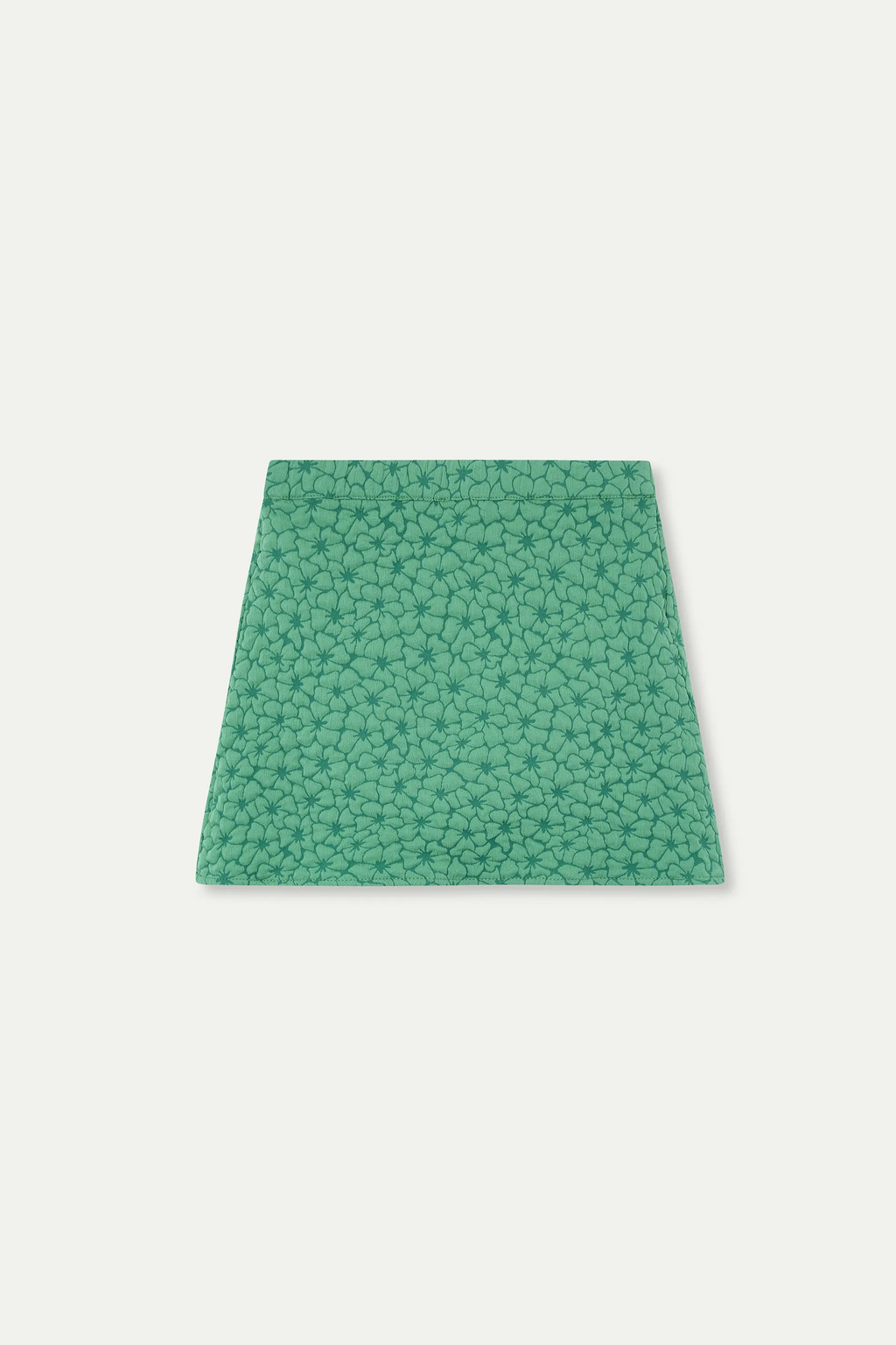 Falda corta de ni?a con estampado floral verde