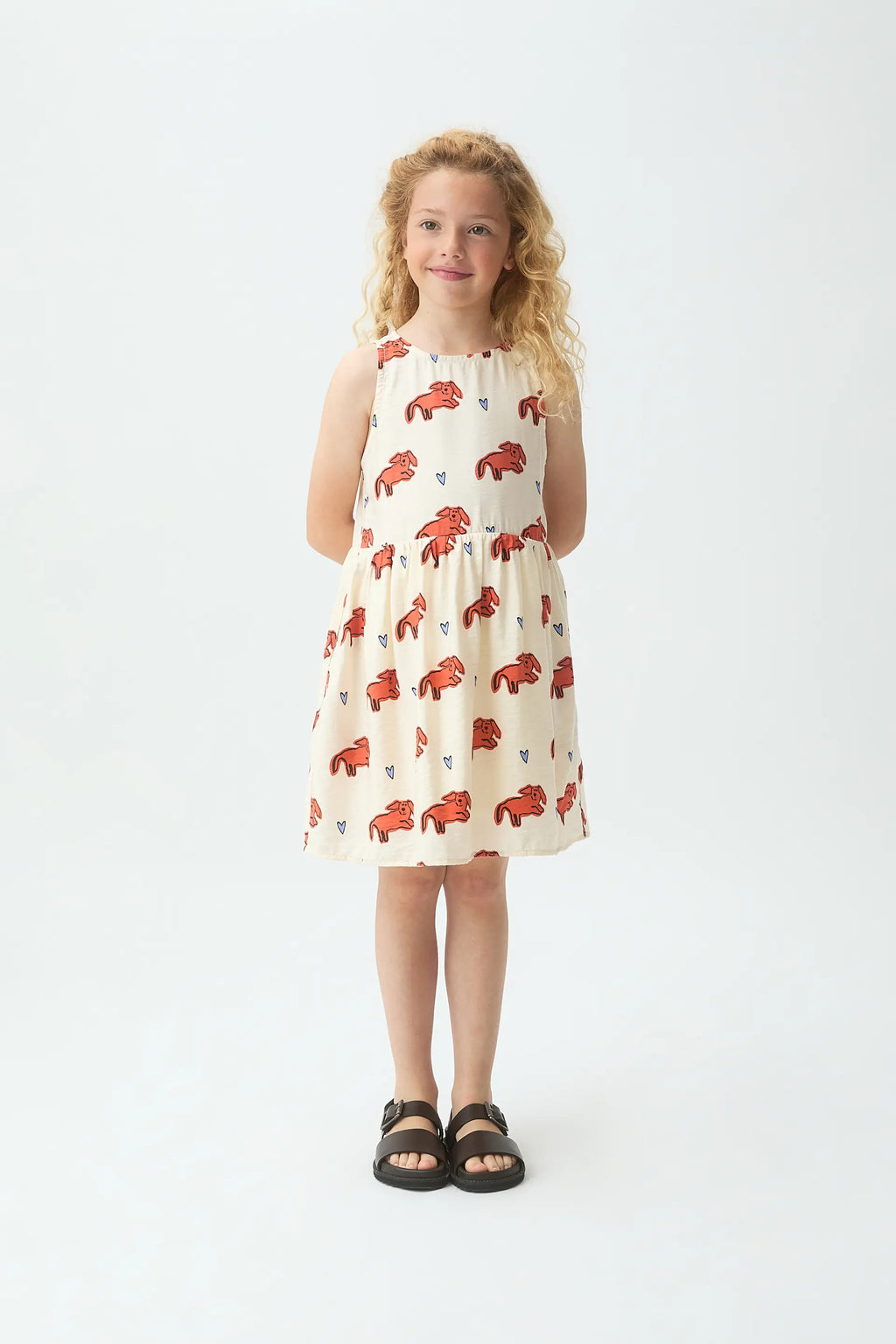 Vestido corto de ni?a con estampado Tochi