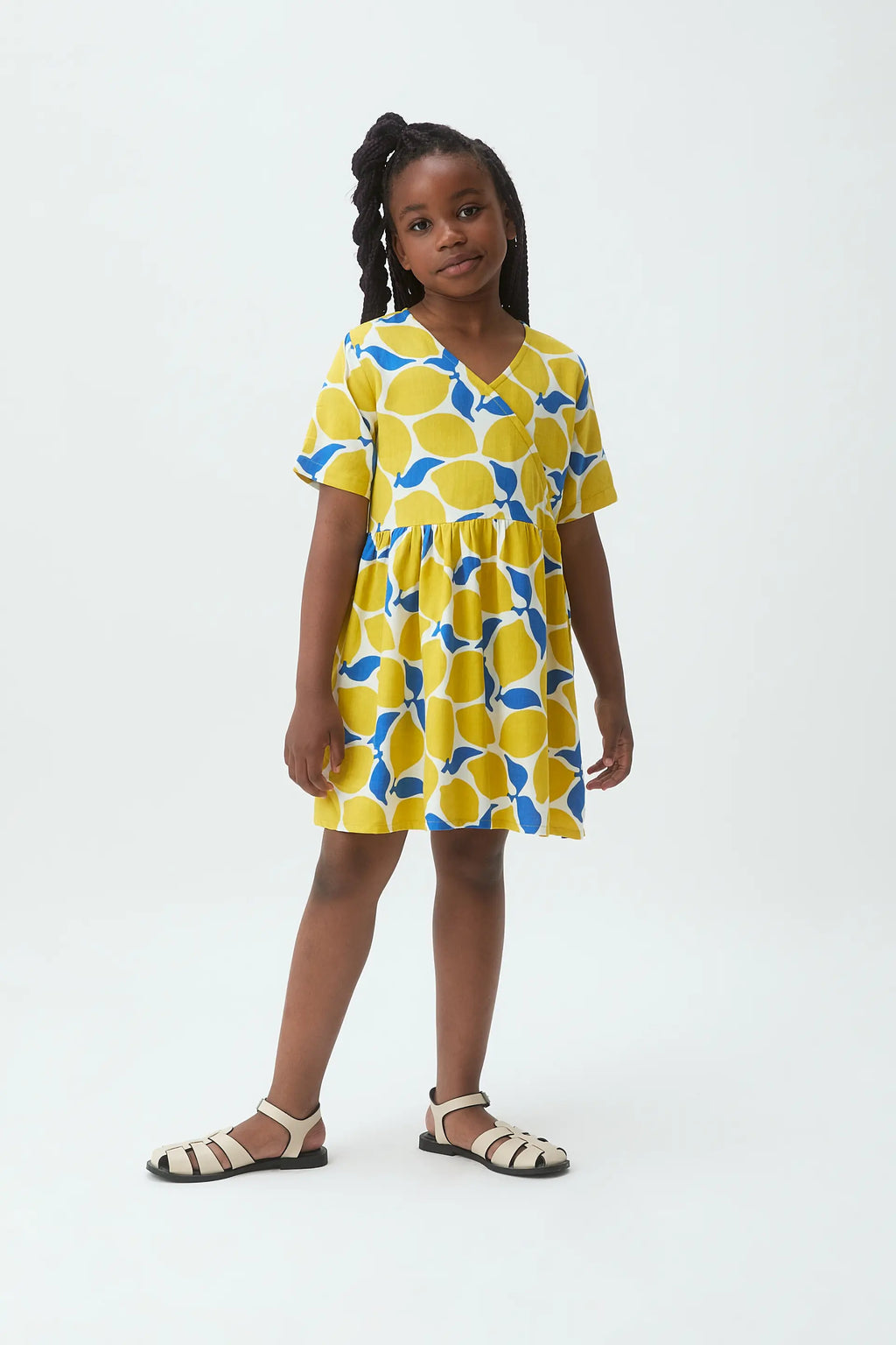 Vestido corto de ni?a con estampado Limoncello