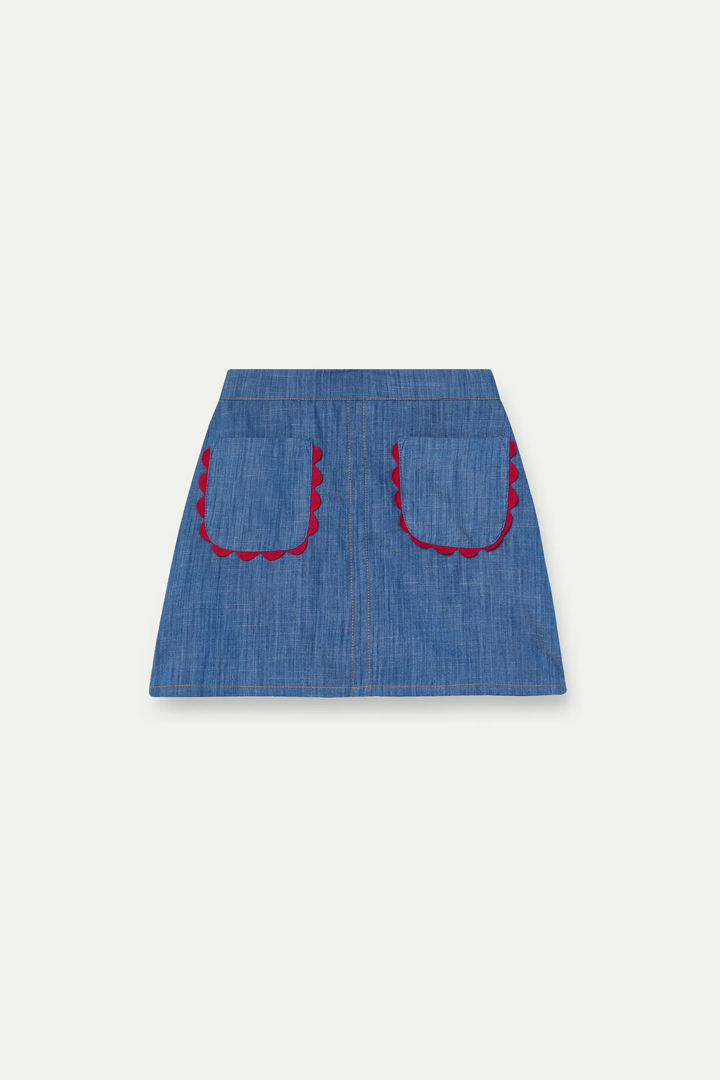 Falda corta de ni?a 100% algod¨®n Chambray