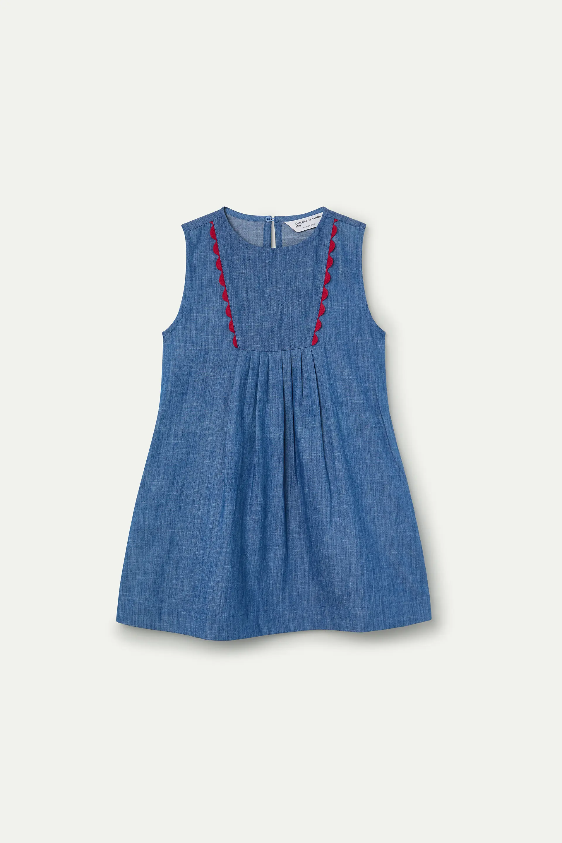 Vestido corto de ni?a 100% algod¨®n Chambray