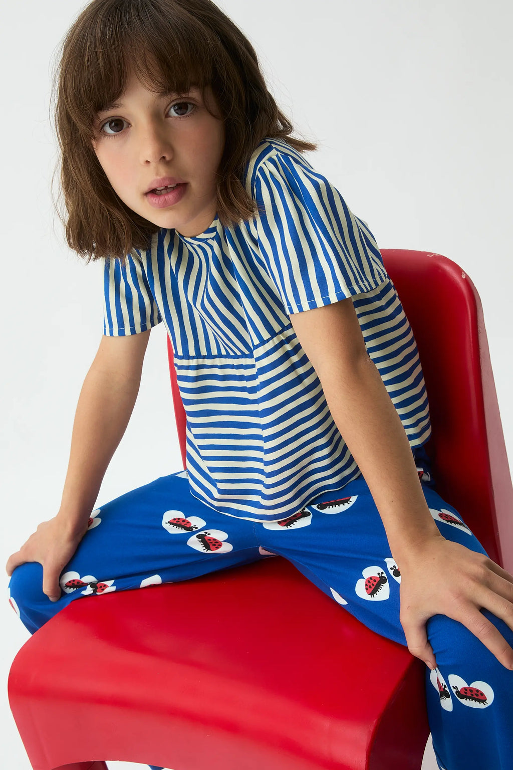 Top de ni?a con estampado Lavagna azul