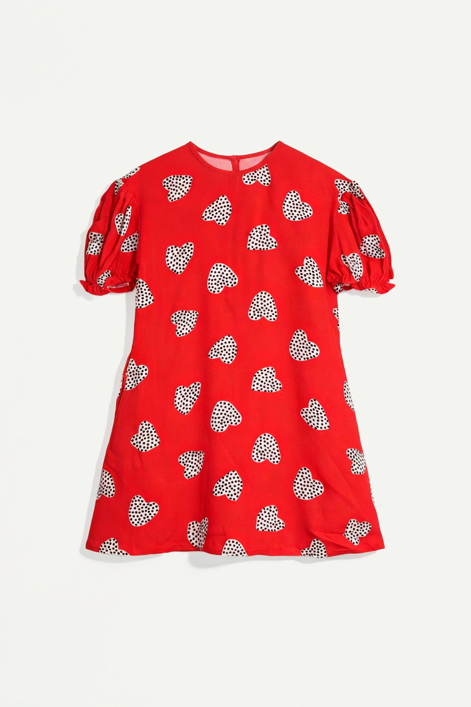 Vestido corto de ni?a con mangas con estampado Harmony Red