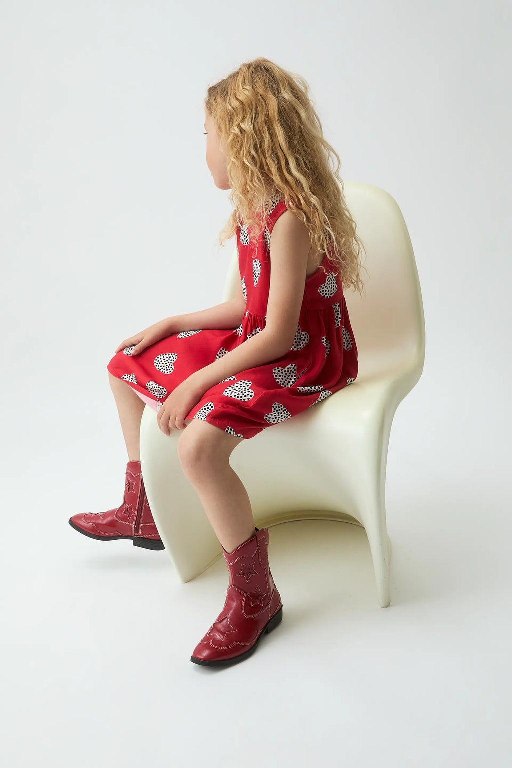 Vestido corto de ni?a con estampado Harmony Red