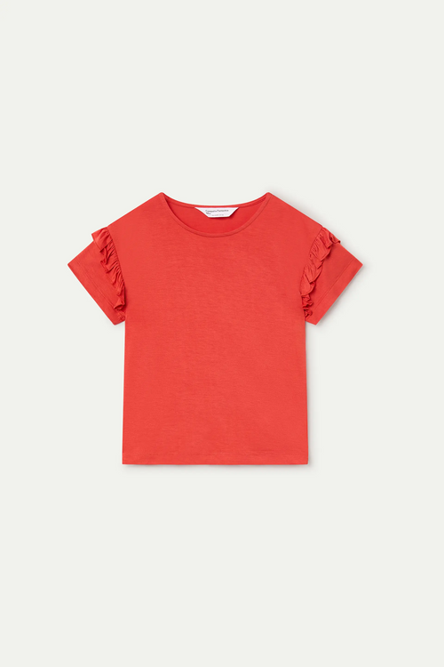 Camiseta b¨¢sica de ni?a color rojo