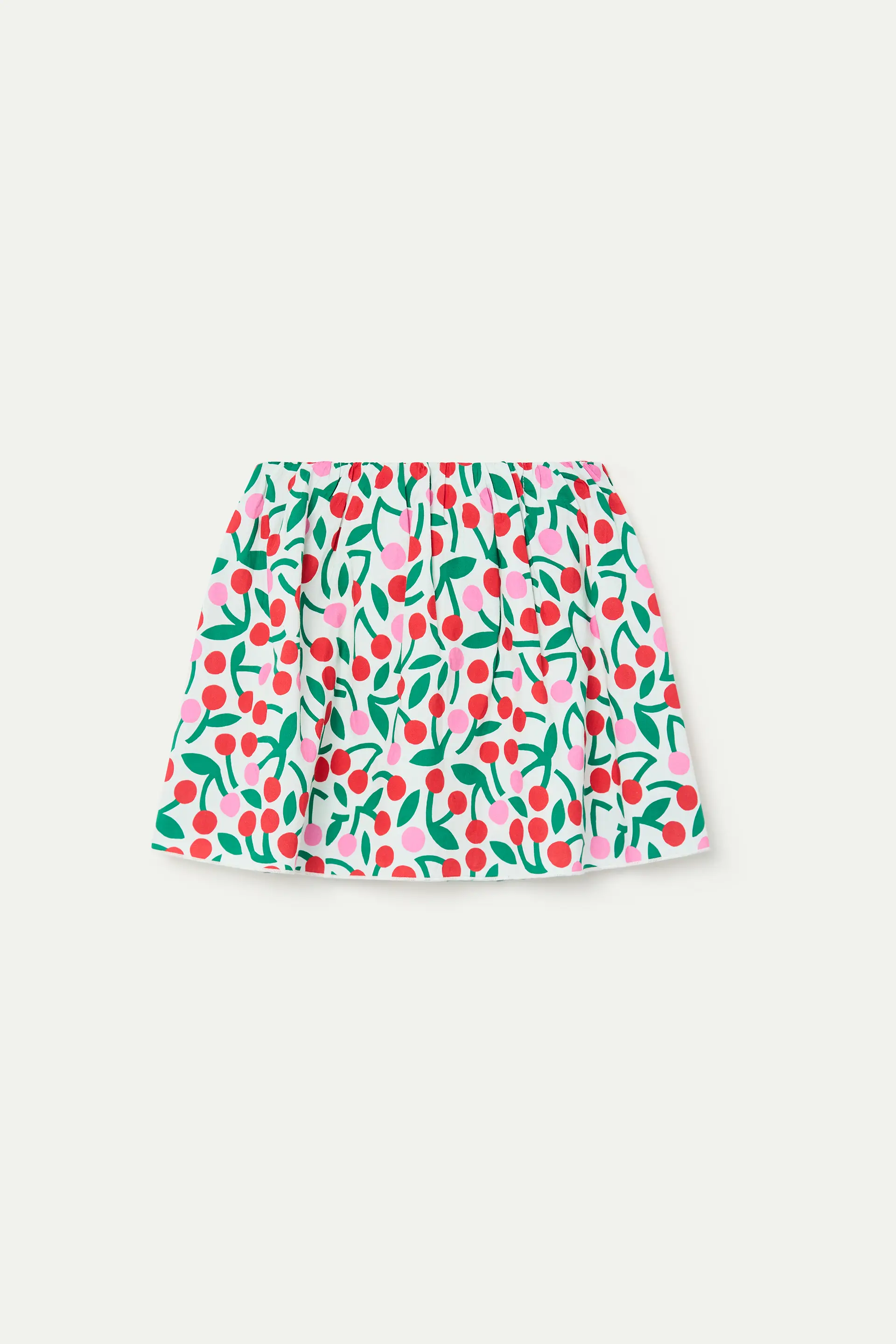 Falda corta de ni?a con estampado Guinda