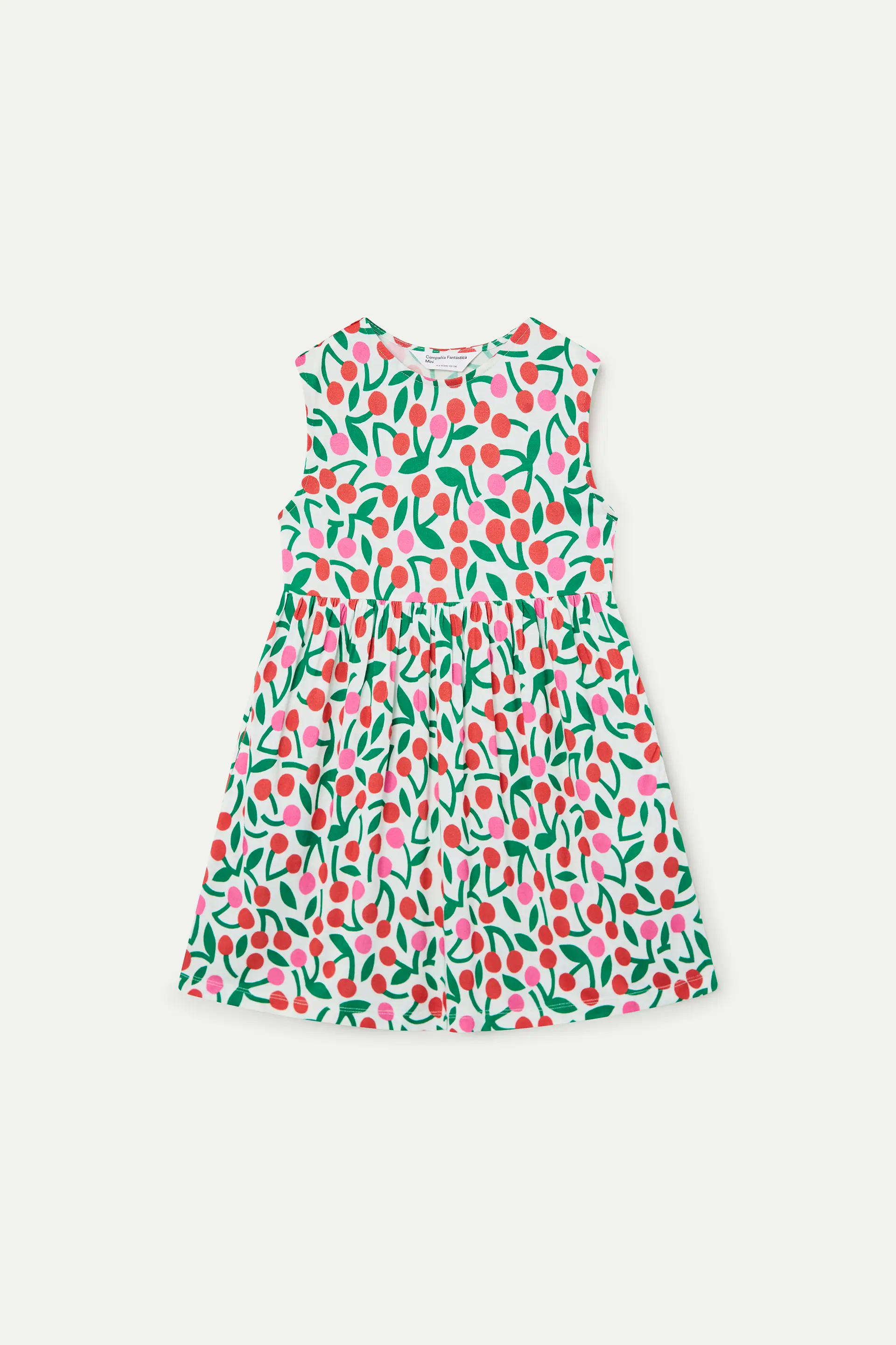 Vestido corto de ni?a con estampado Guinda