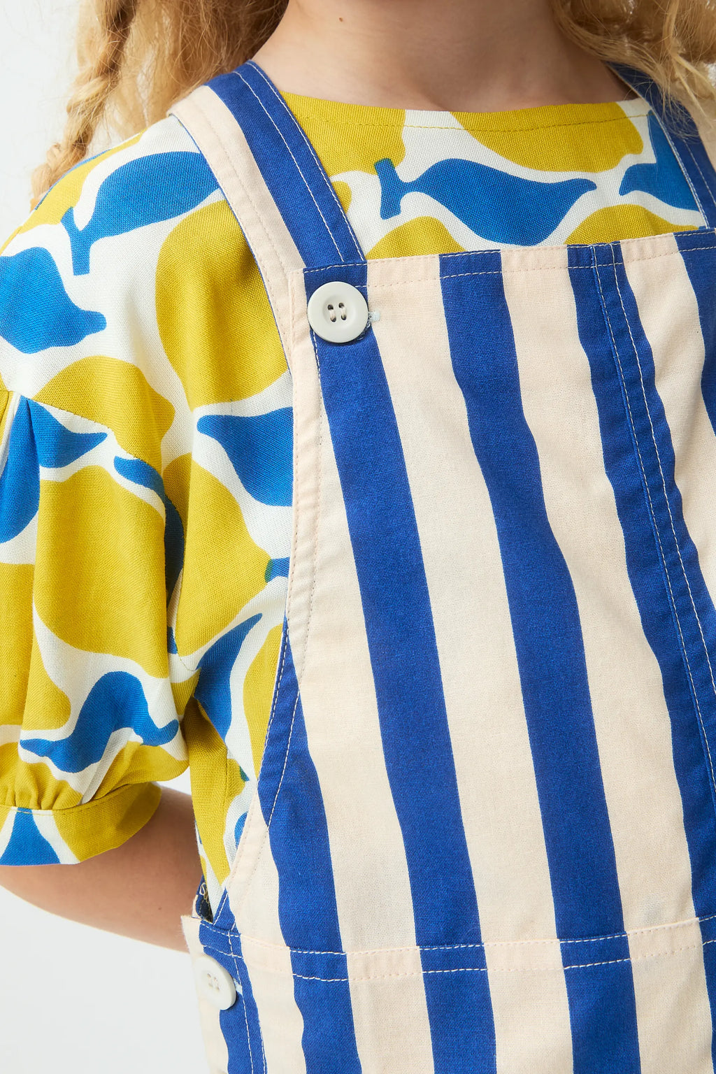 Pichi de ni?a con estampado Bamboo azul