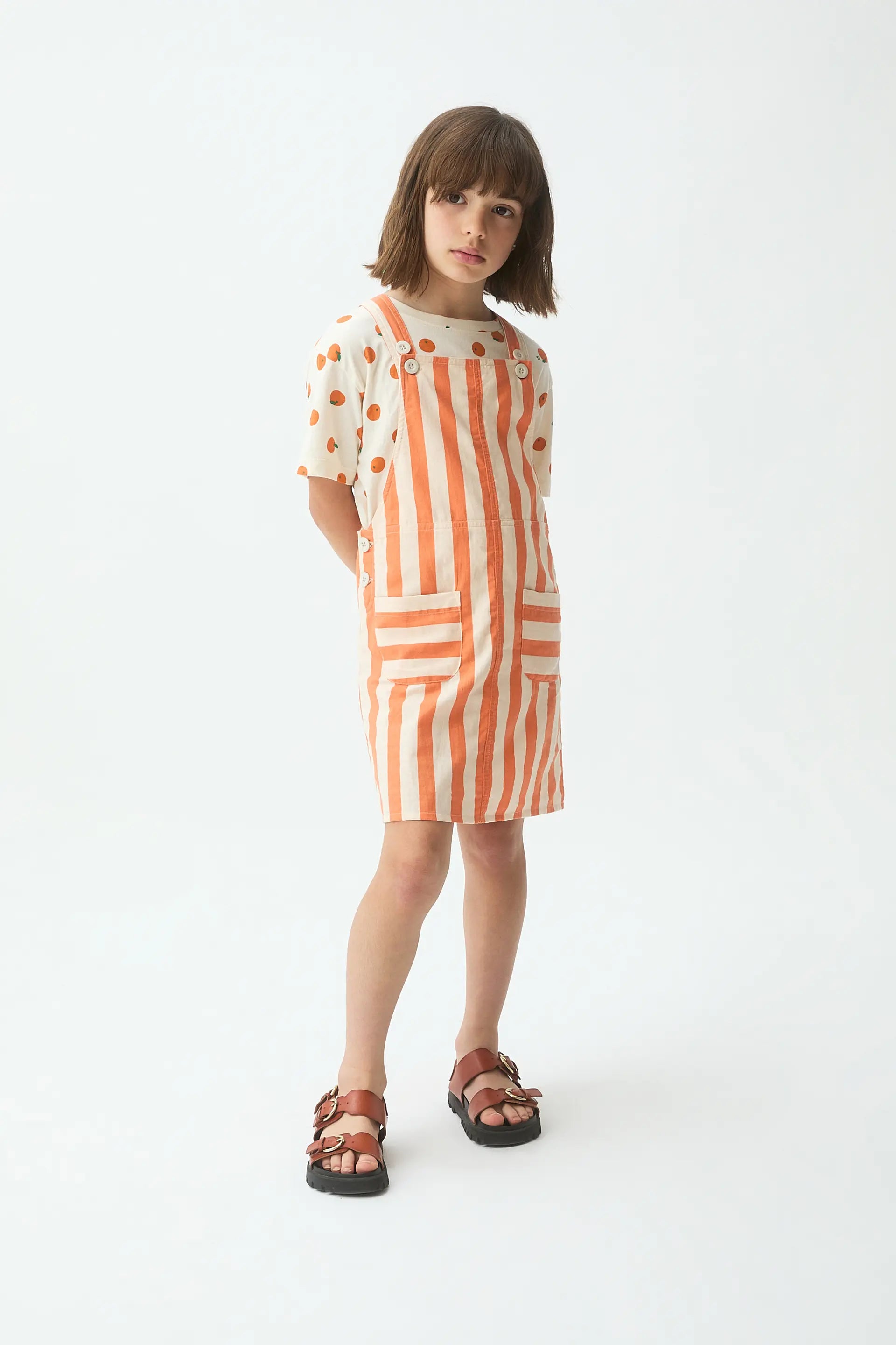 Pichi de ni?a con estampado Bamboo naranja