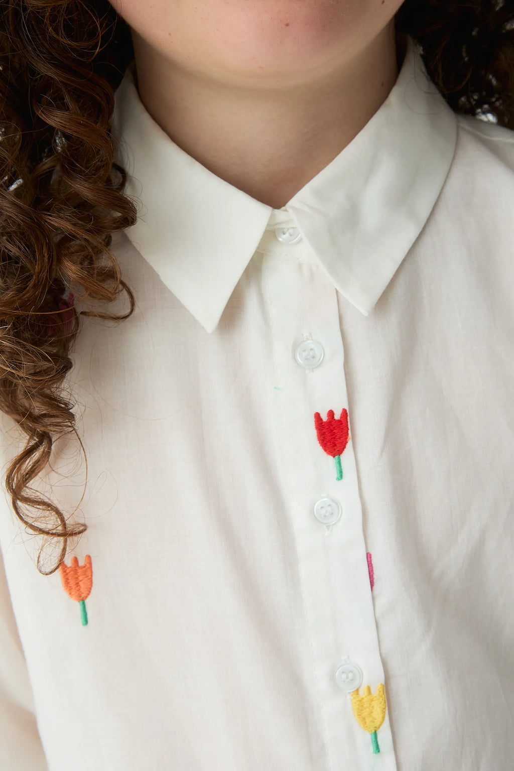 Camisa de niña 100% algodón con estampado Multi Tulip