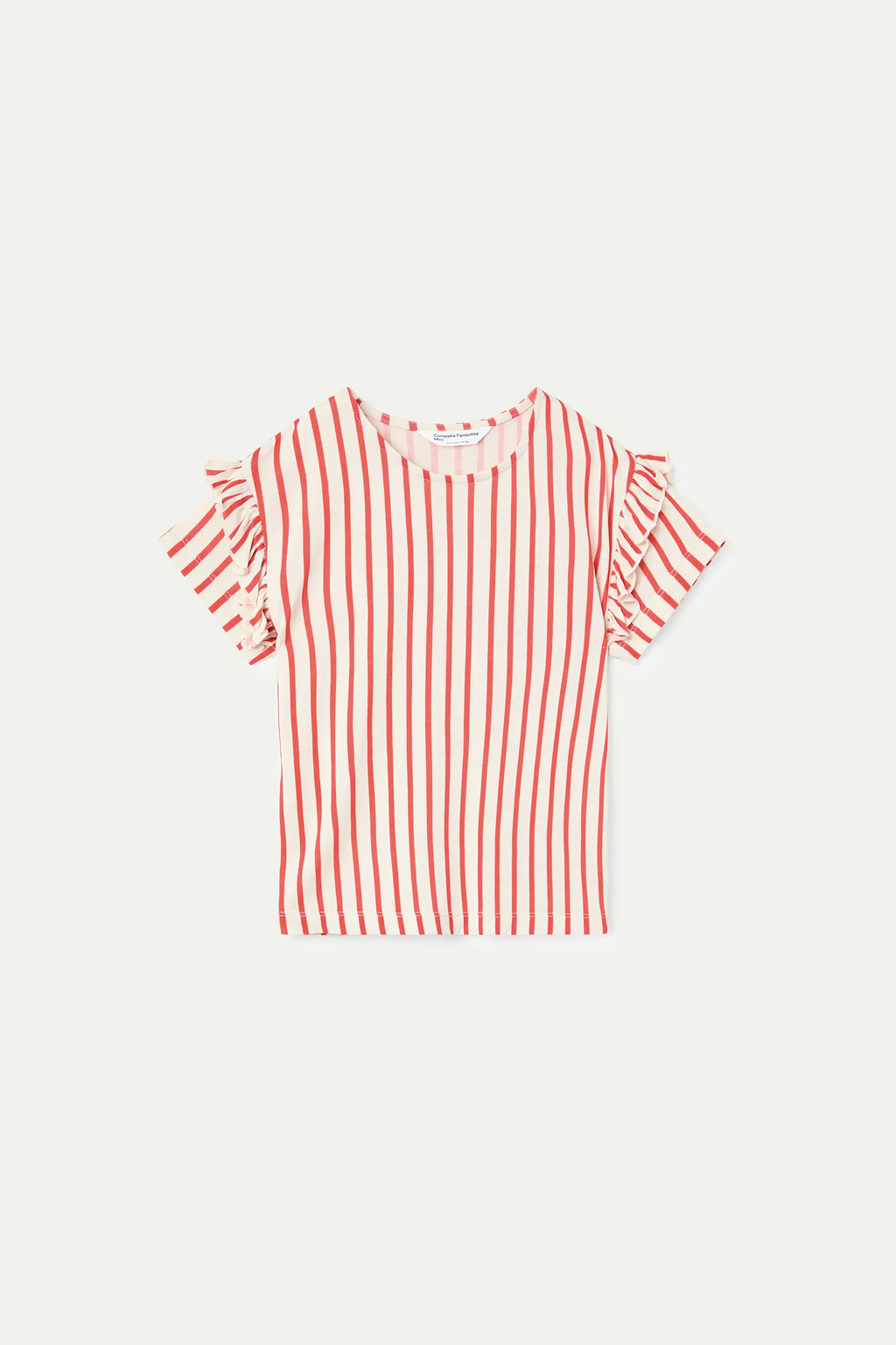 Camiseta de ni?a con estampado de rayas rojas
