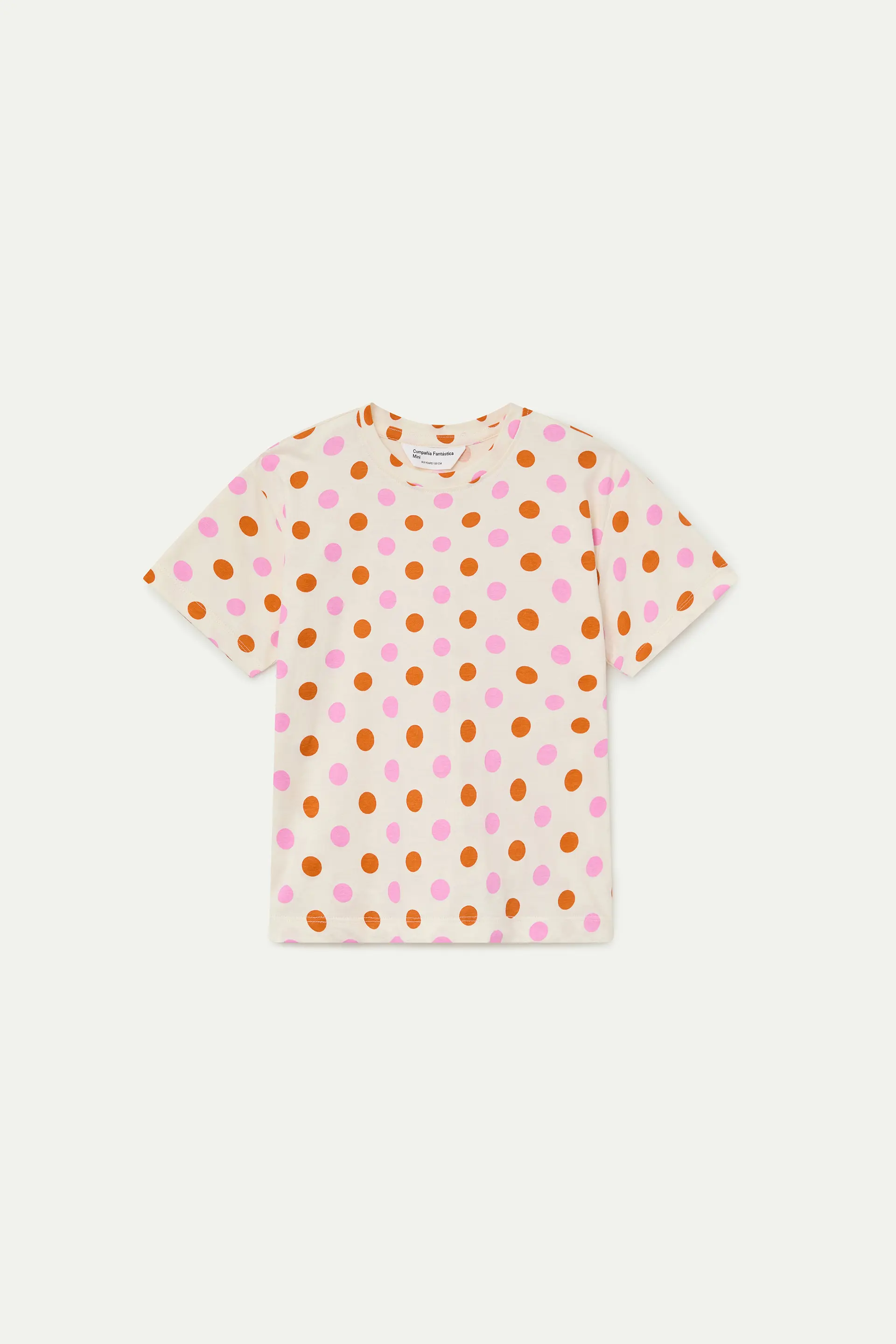 Camiseta de ni?a 100% algod¨®n con estampado Orange Dots
