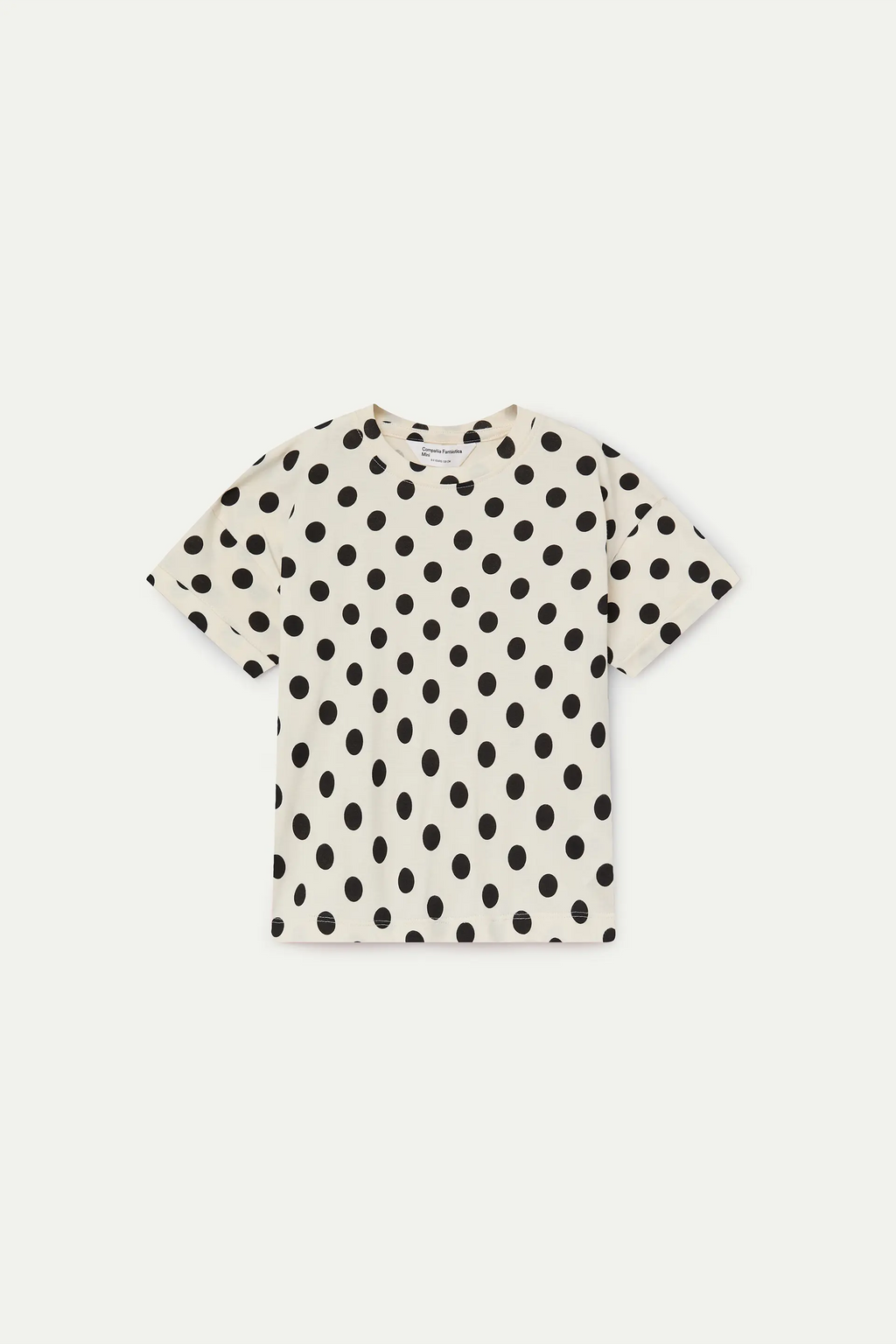 Camiseta de ni?a con estampado de lunares negro