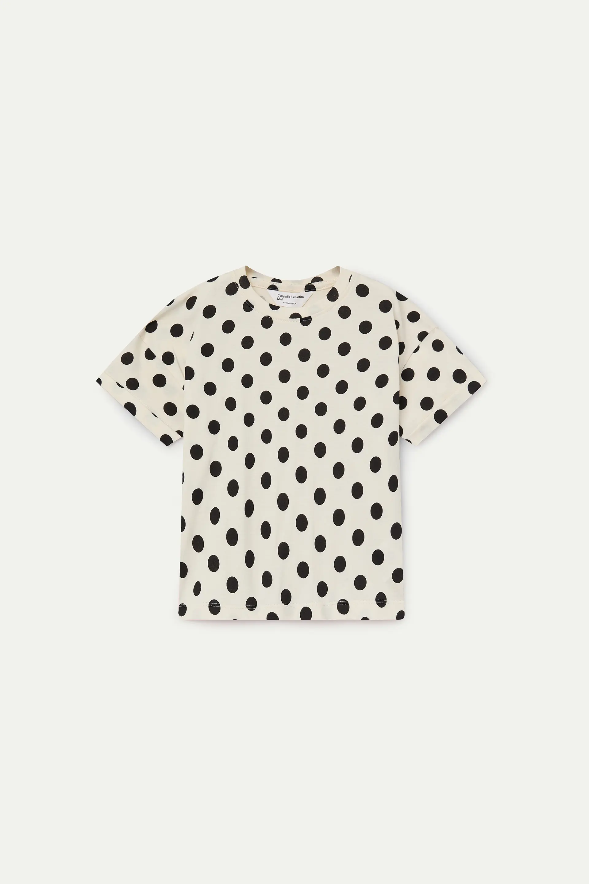 Camiseta de ni?a con estampado de lunares negro