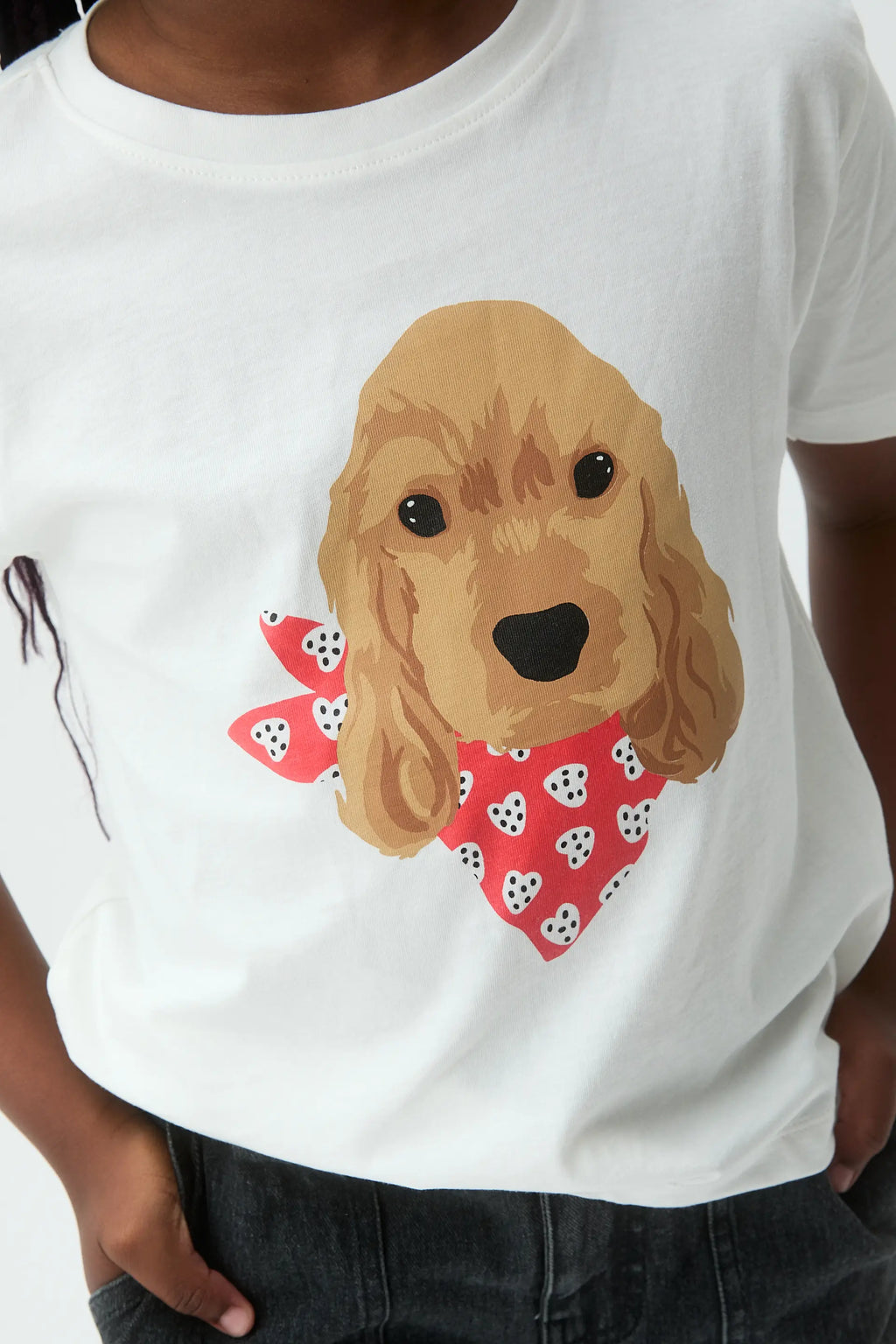 Camiseta de ni?a con estampado de perrito Coker