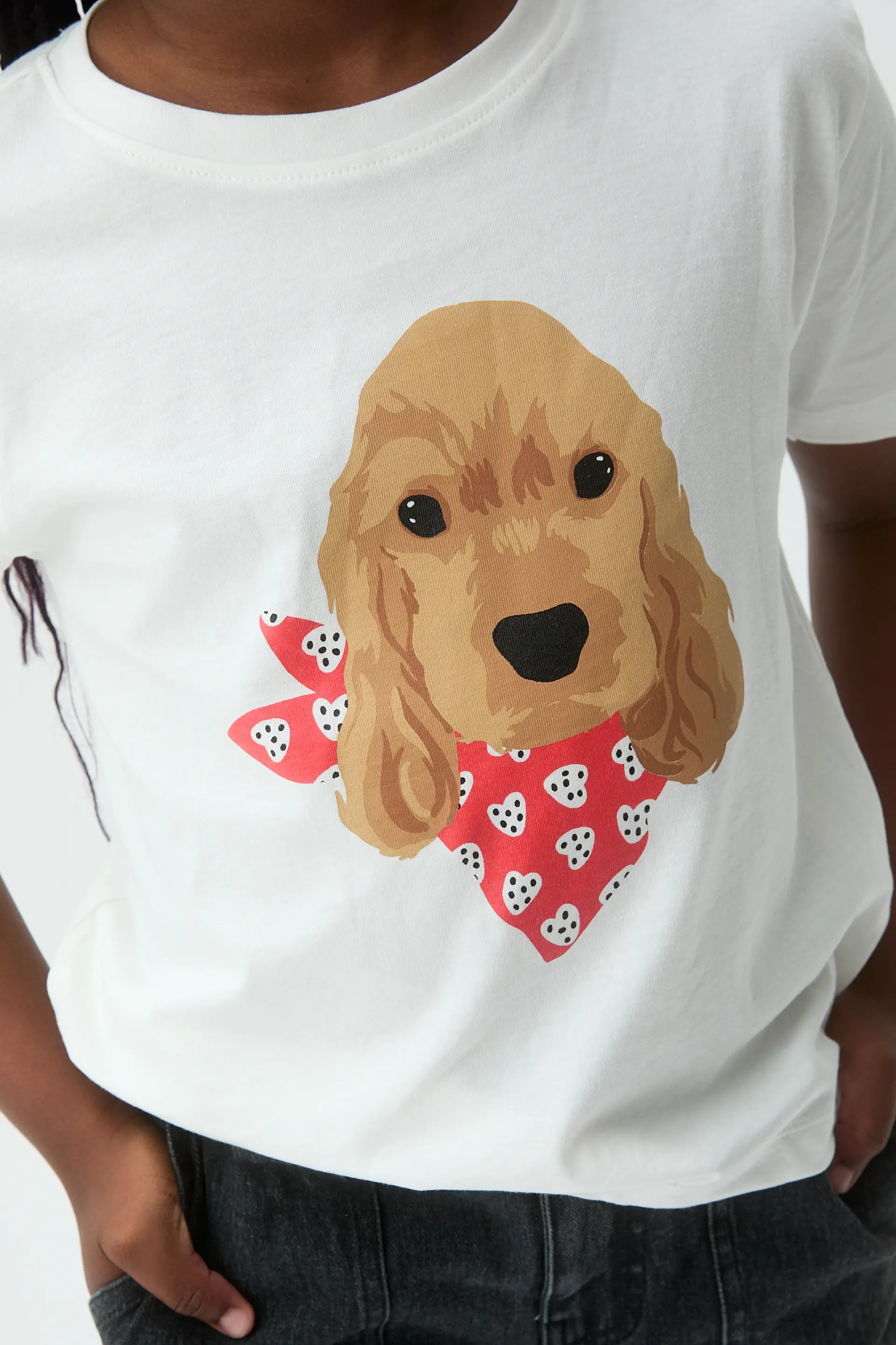 Camiseta de ni?a con estampado de perrito Coker
