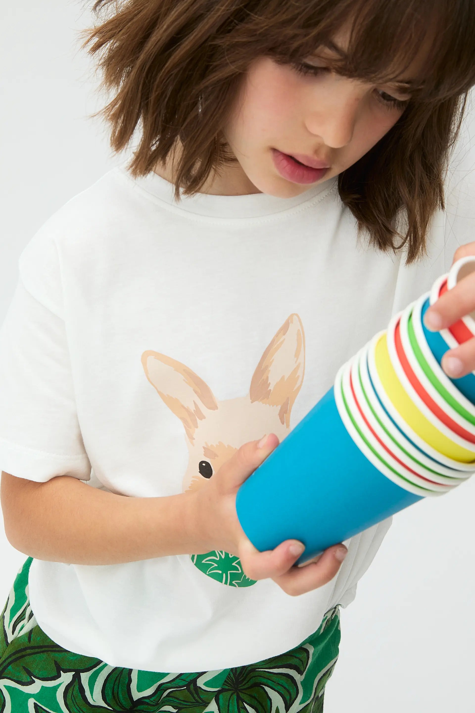 Camiseta de ni?a con estampado de Conejito