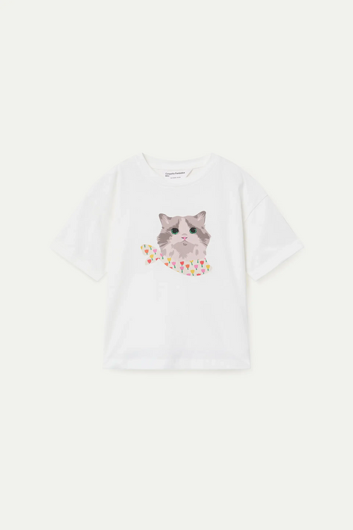 Camiseta de ni?a con estampado de Gatito