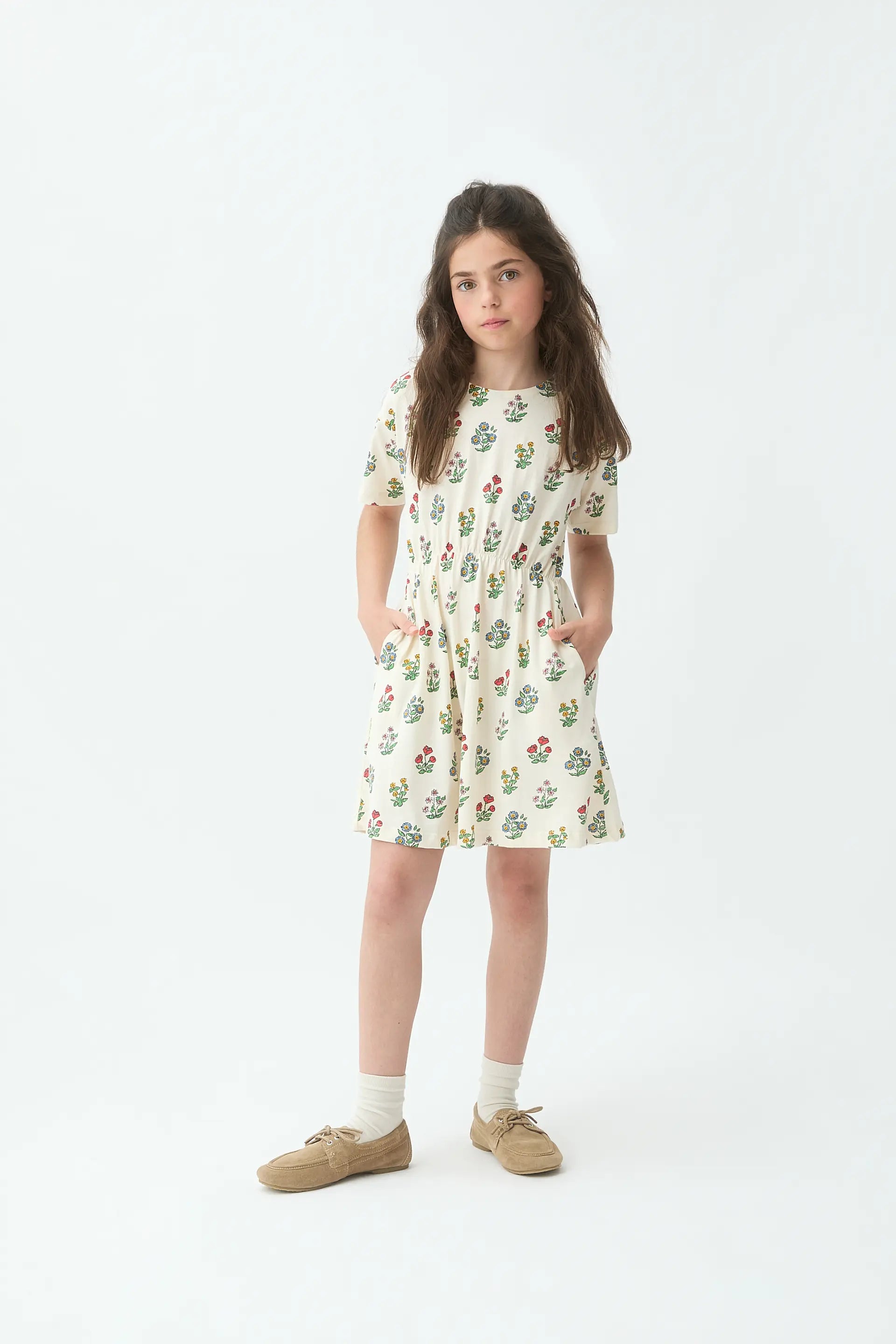 Vestido corto de ni?a con estampado Gardener