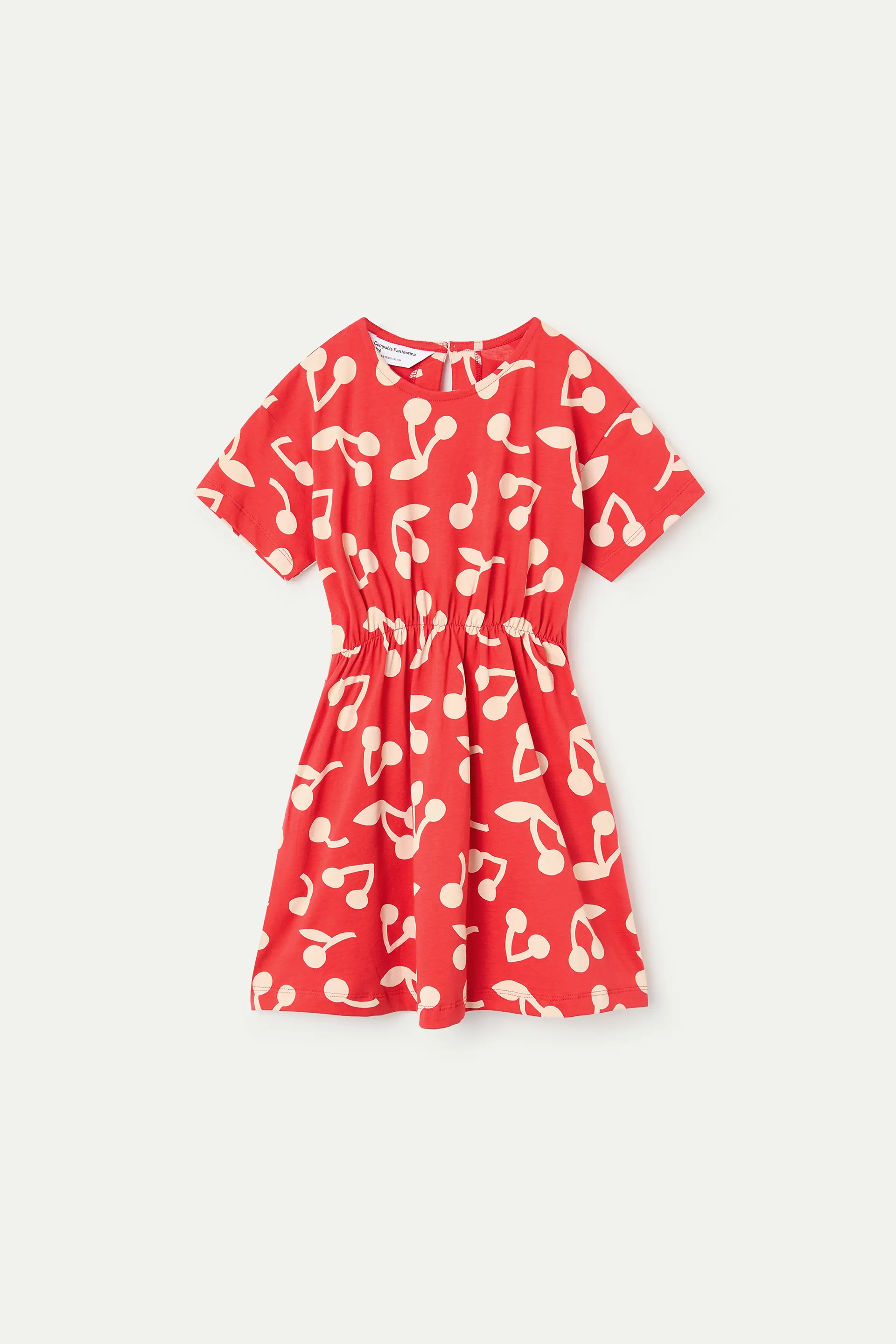 Vestido corto de ni?a con estampado de Guinda