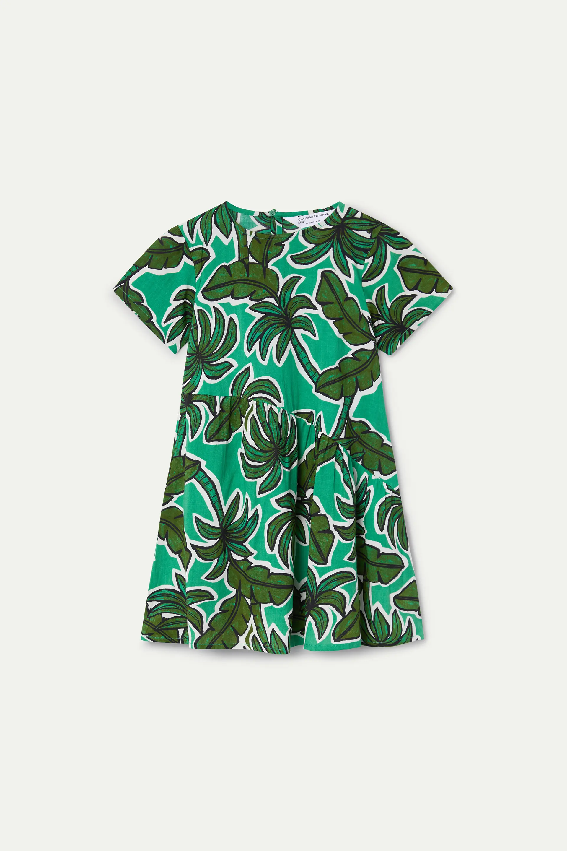 Vestido corto de ni?a con estampado Palm Tree