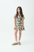 Vestido corto de ni?a con estampado Dalmatian