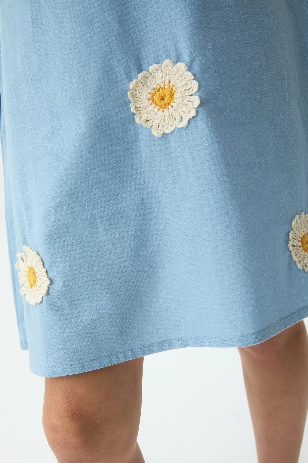 Vestido corto de ni?a 100% algod¨®n con margaritas