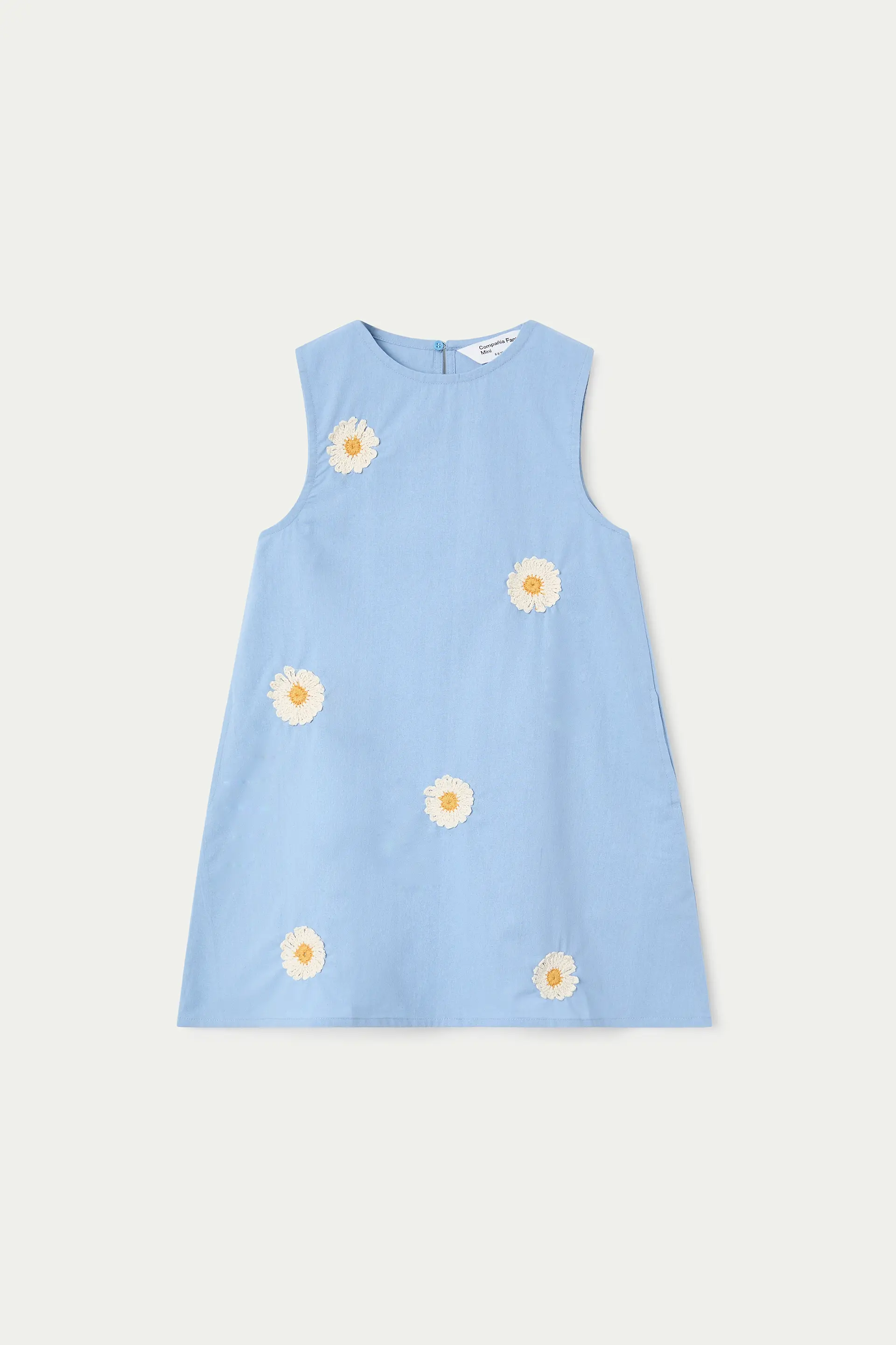 Vestido corto de ni?a 100% algod¨®n con margaritas