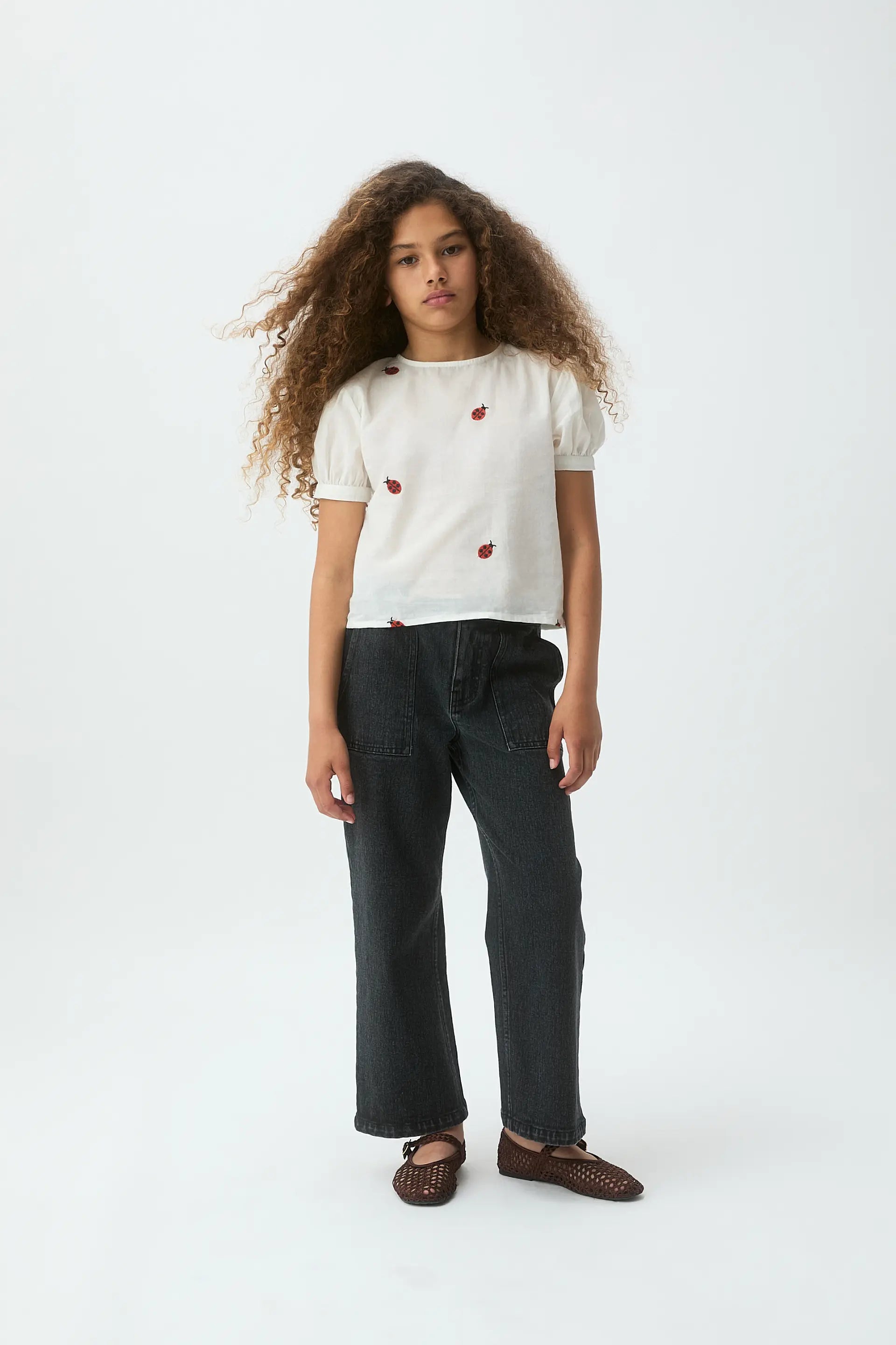 Top de ni?a 100% algod¨®n con estampado Ladybugs