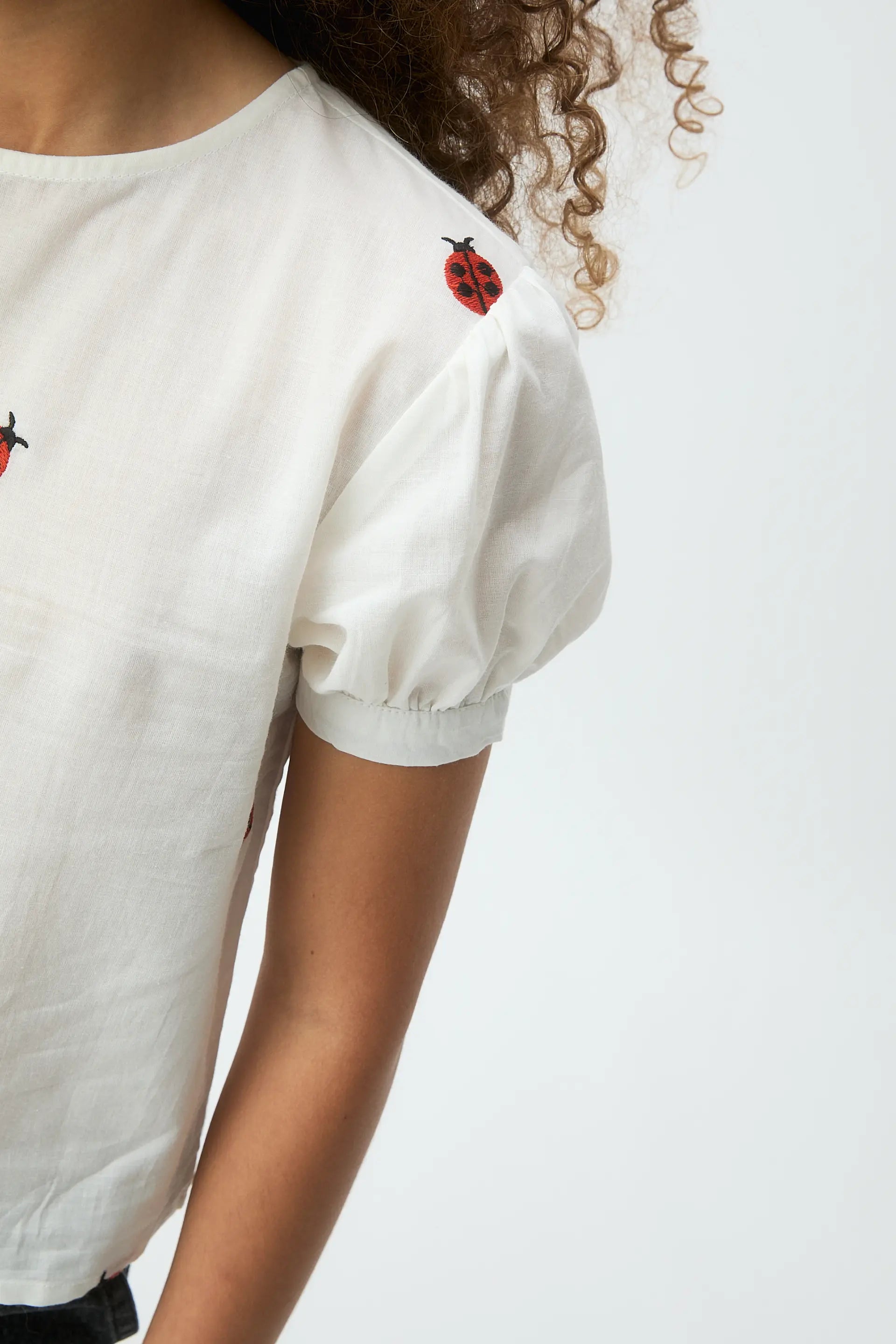 Top de ni?a 100% algod¨®n con estampado Ladybugs