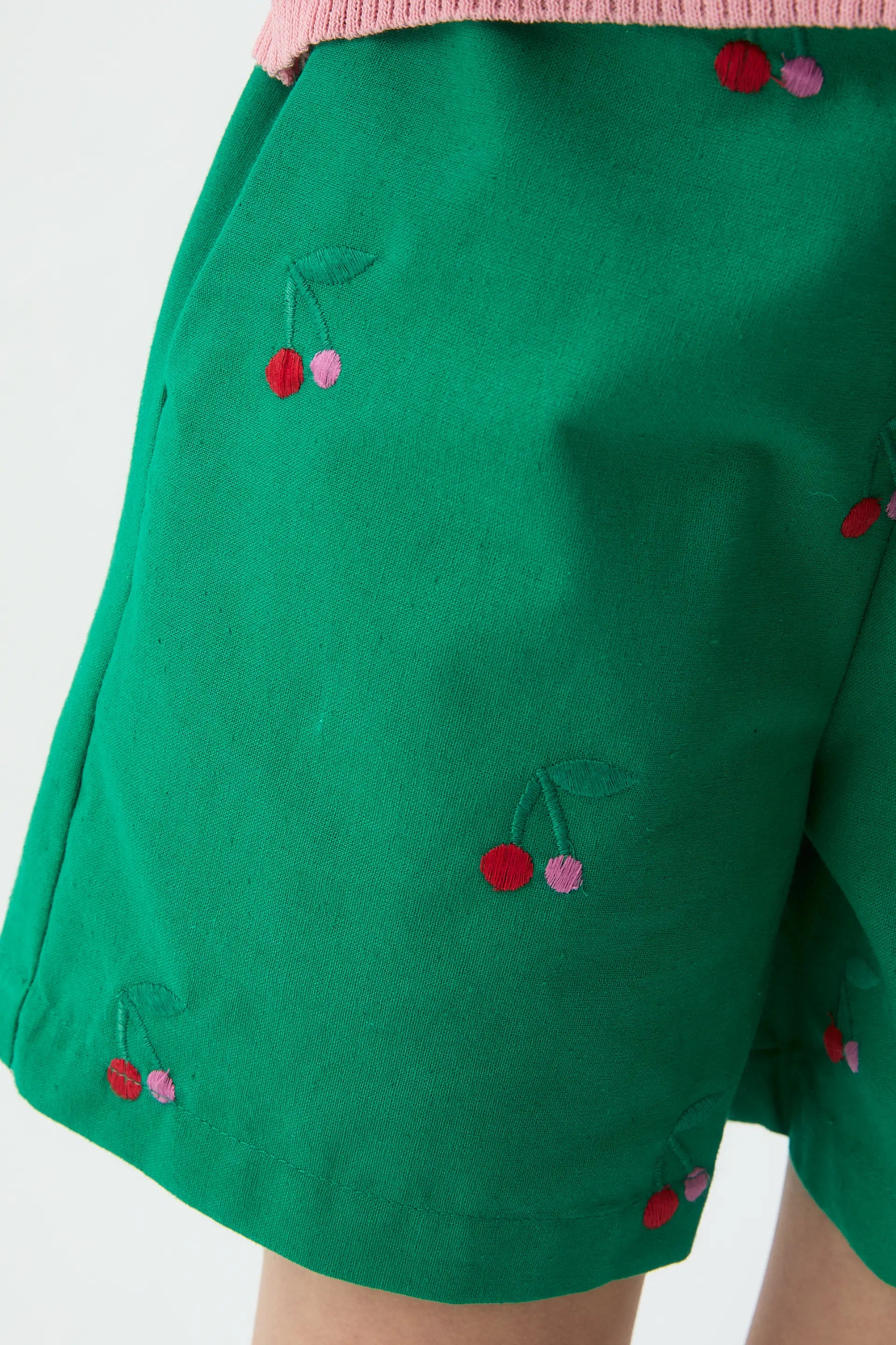 Shorts de niña 100% algodón con estampado Cherries