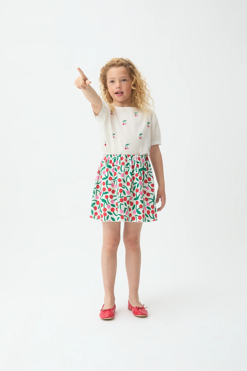 Top de ni?a 100% algod¨®n con estampado Cherries