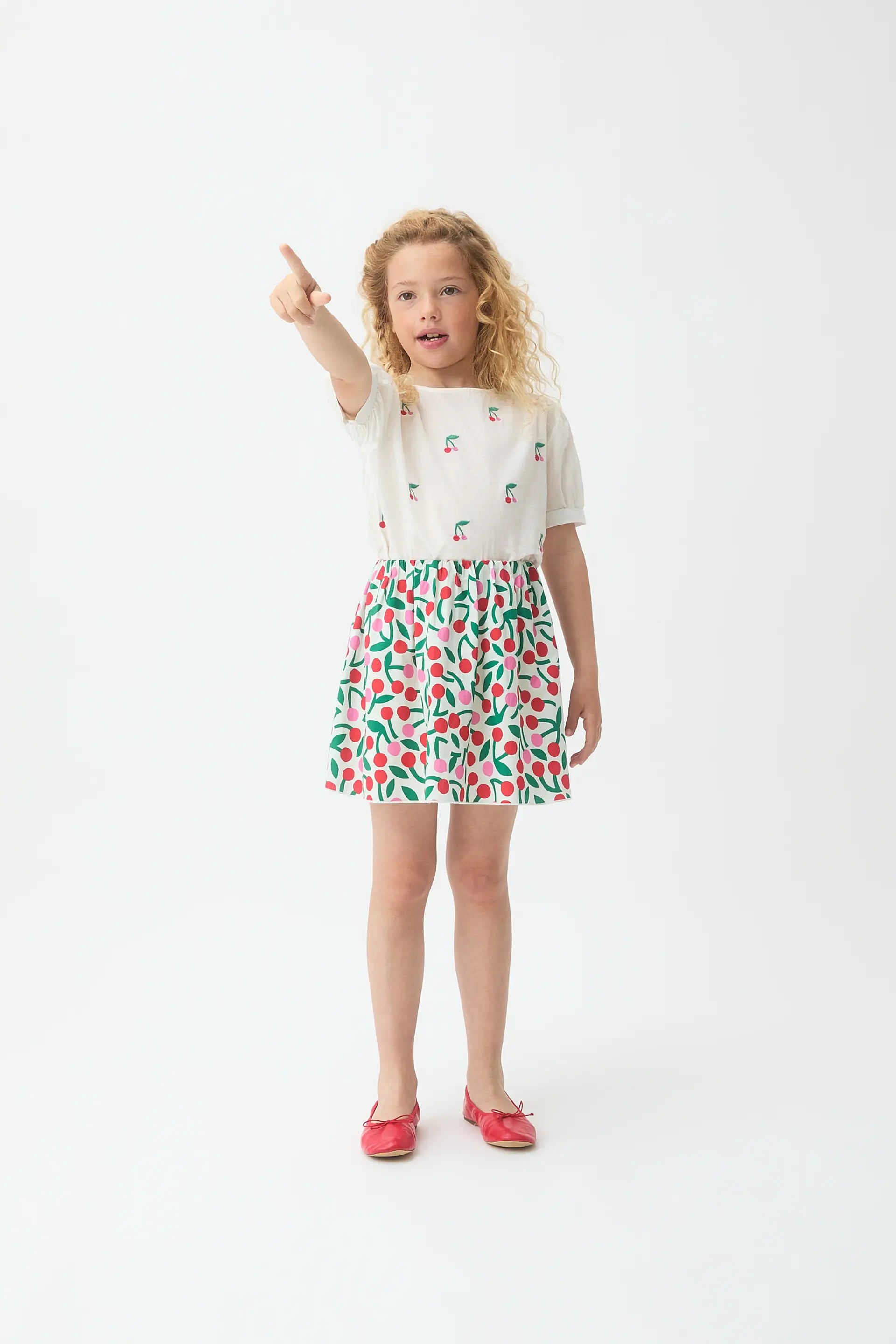 Top de ni?a 100% algod¨®n con estampado Cherries