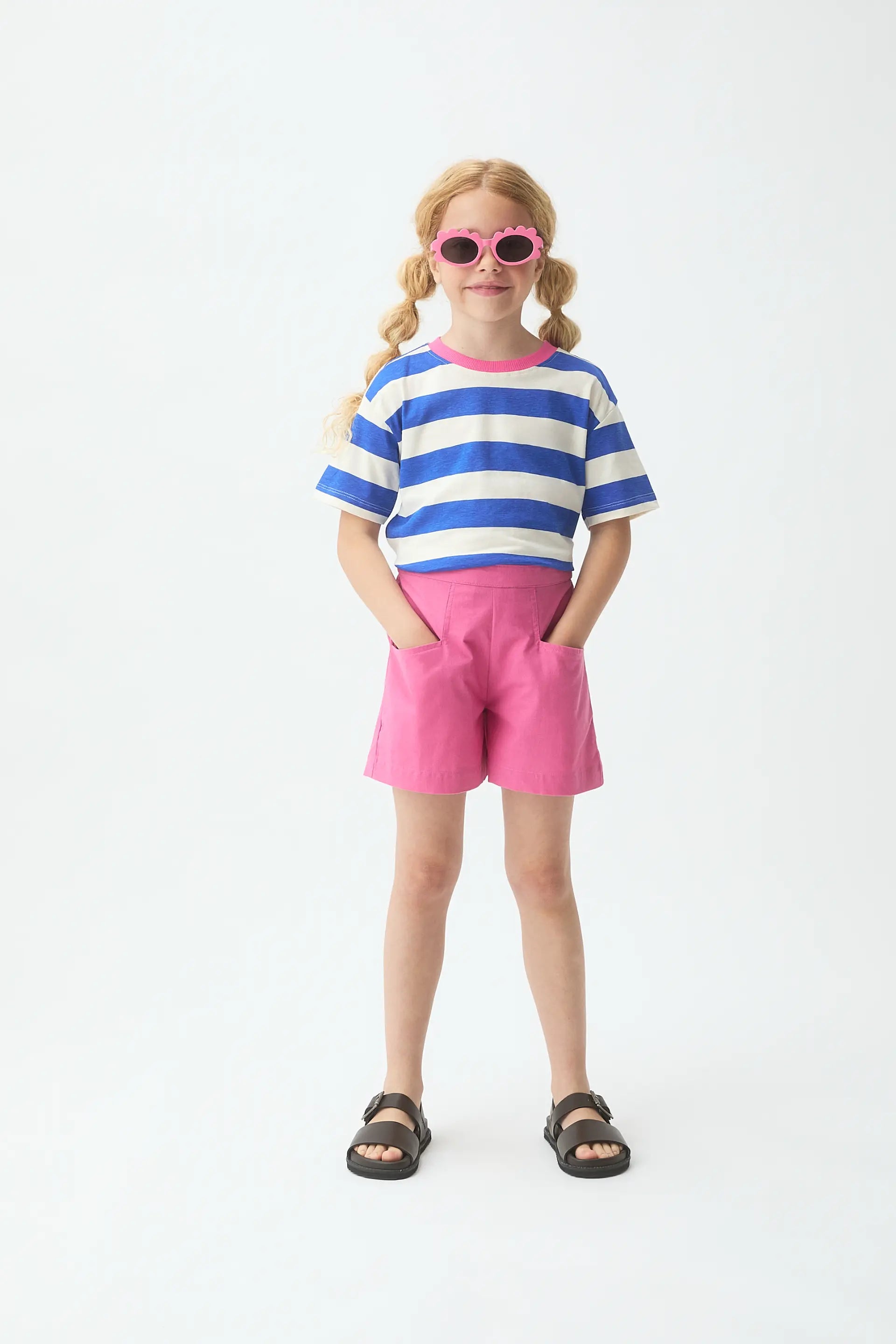 Shorts de niña 100% algodón rosa