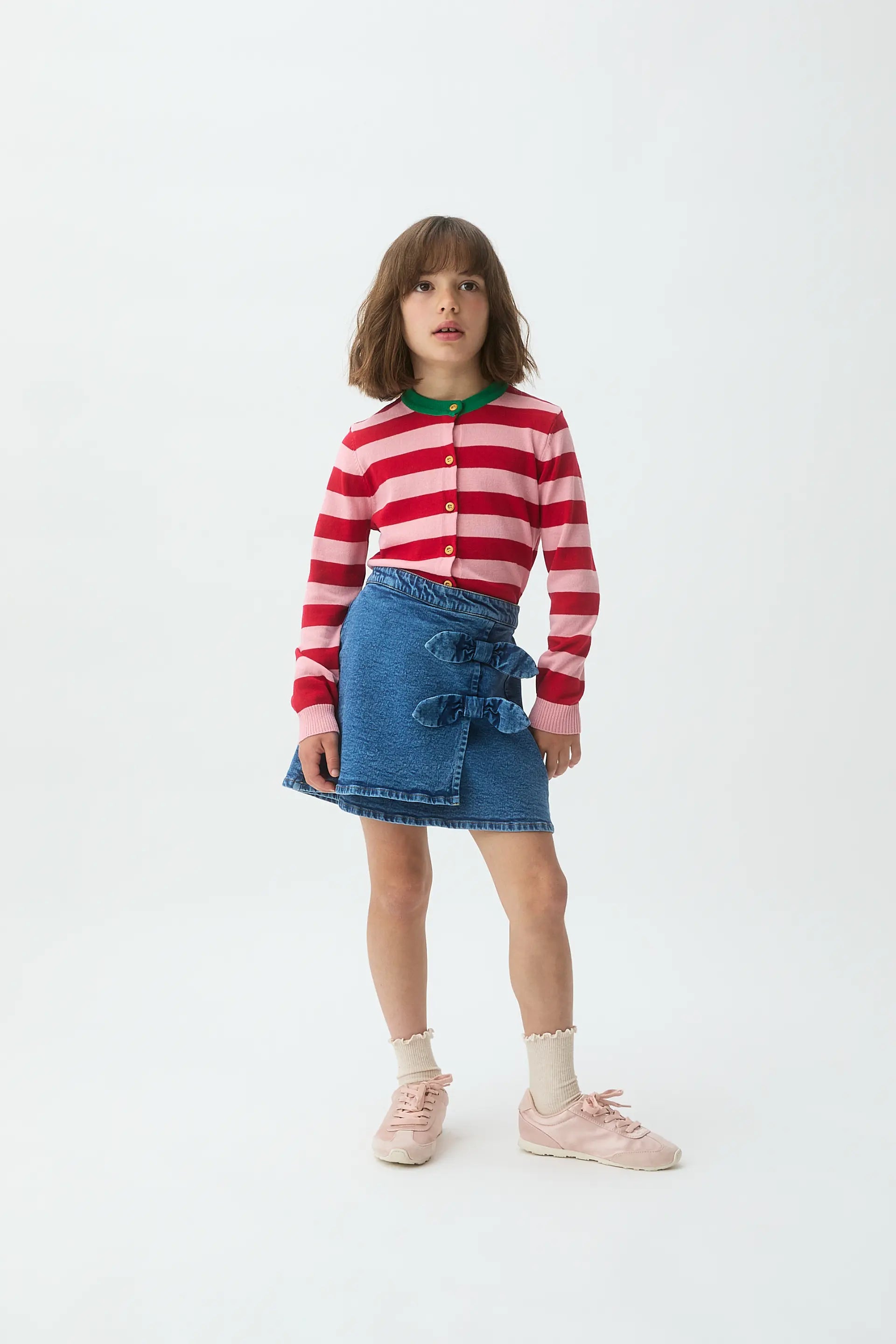 Falda corta de ni?a denim azul