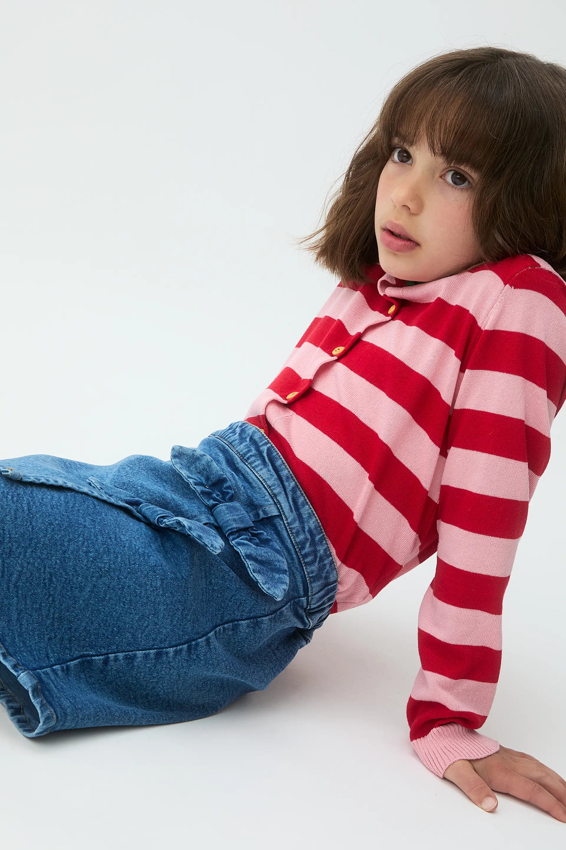 Falda corta de ni?a denim azul