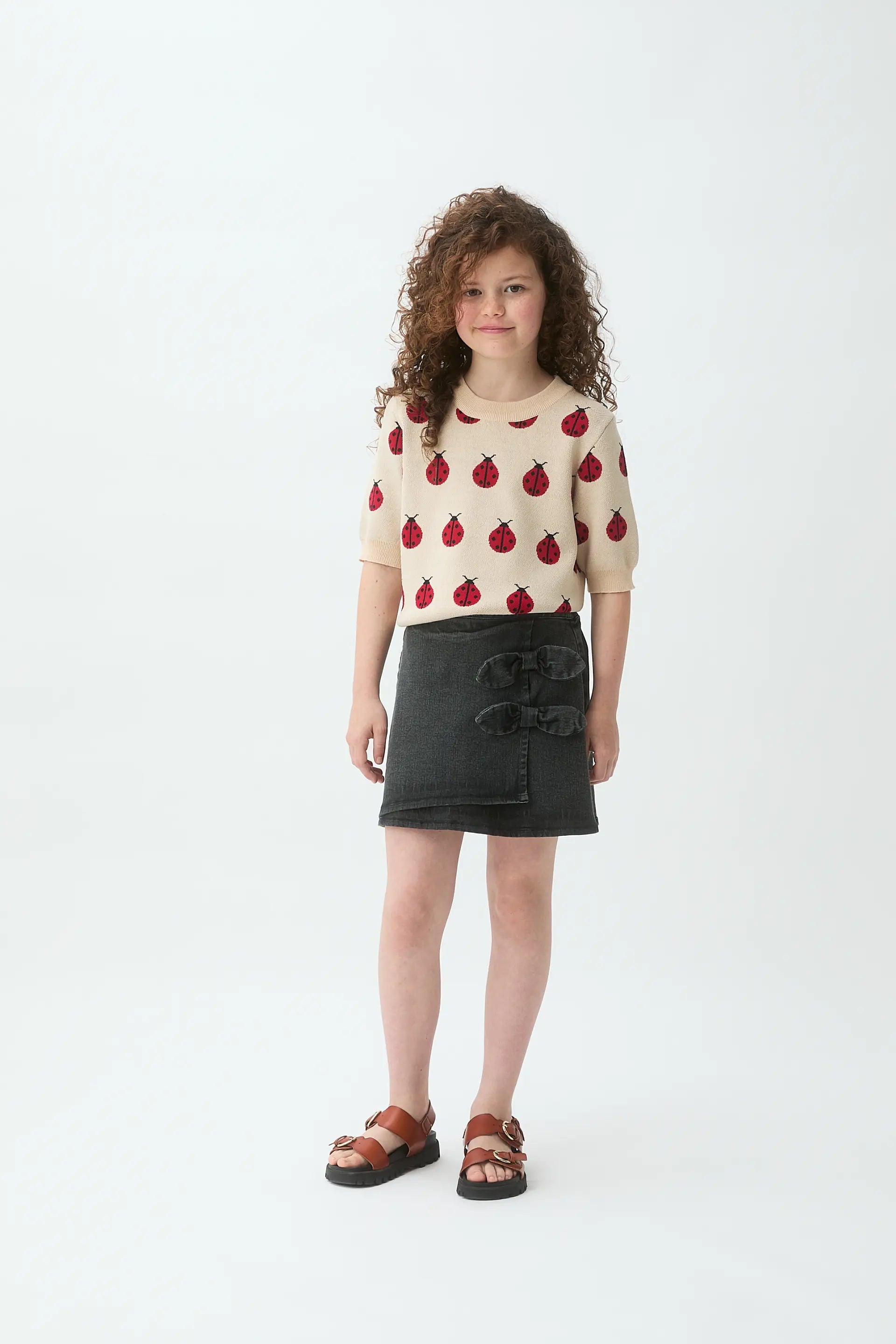 Falda corta de ni?a denim negro
