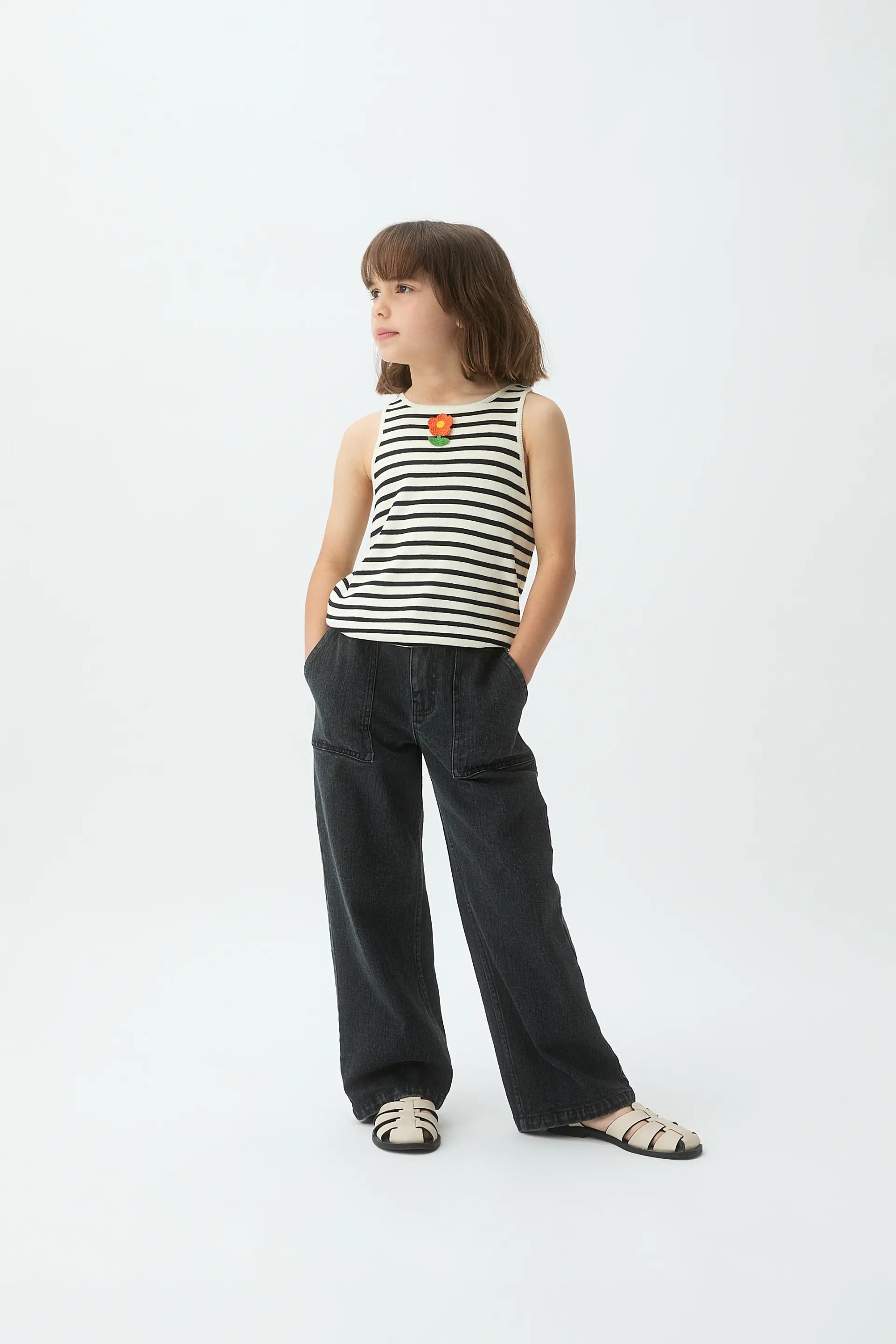 Jeans de niña denim negro